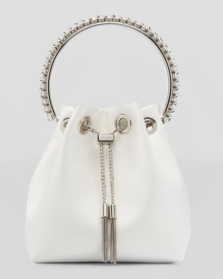 Jimmy Choo Bon Bon Metallic Top-Handle Bucket Bag | Neiman Marcus