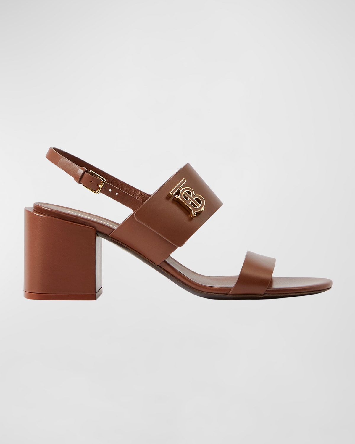 Burberry Virginia Leather Monogram Slingback Sandals Neiman Marcus