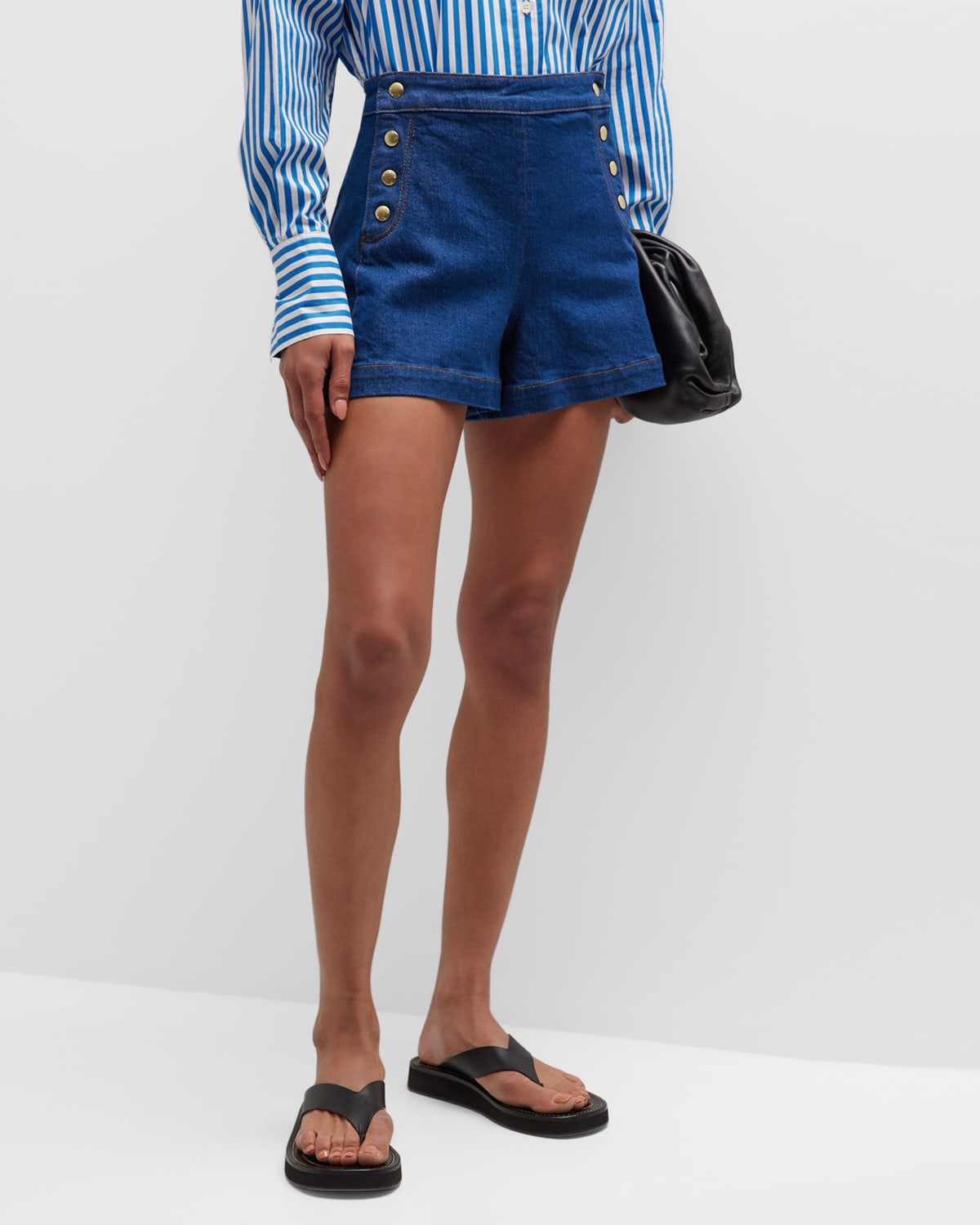 FRAME Le Bardot Denim Shorts Neiman Marcus