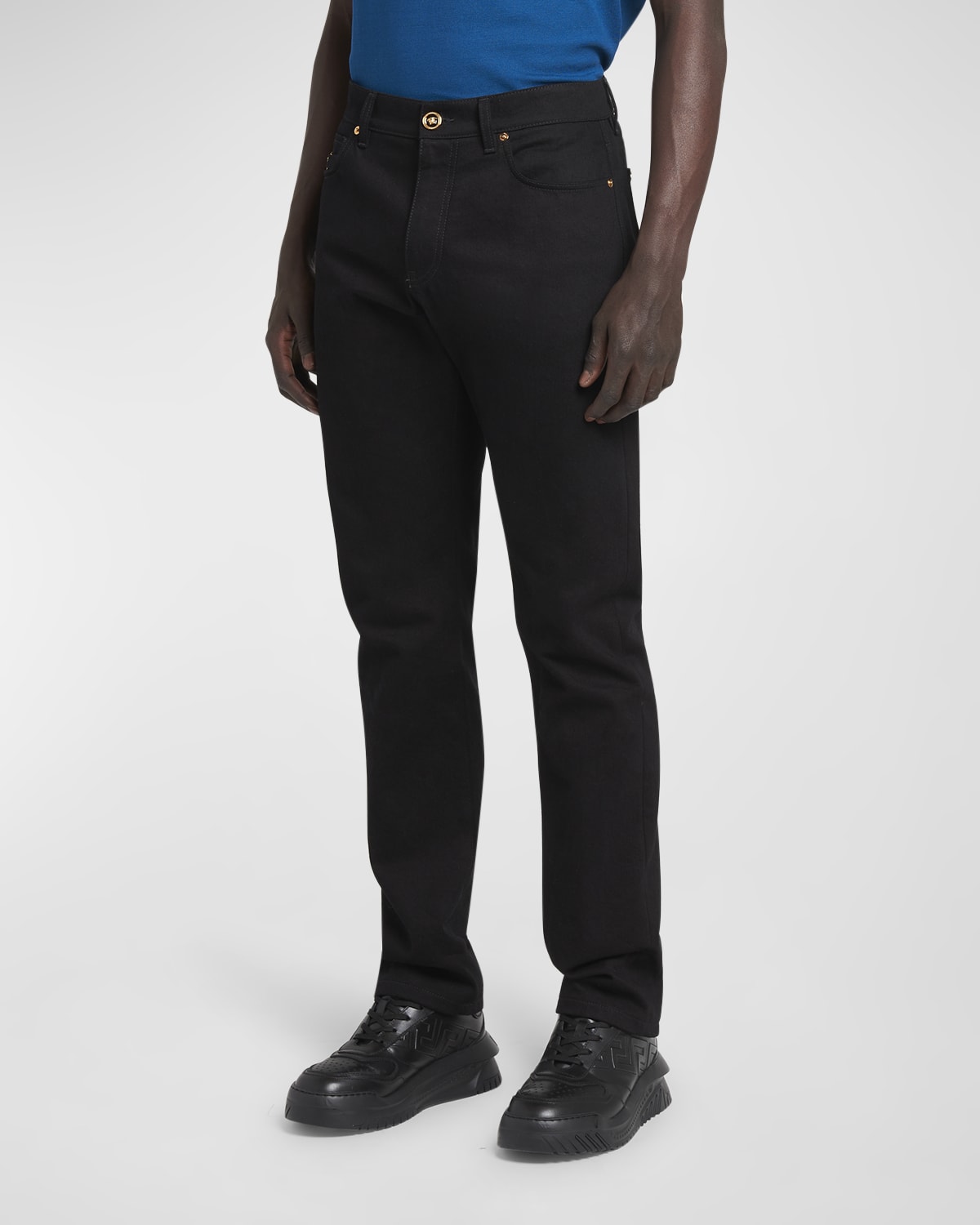 Balmain Men's Monogram Straight-Leg Jeans | Neiman Marcus
