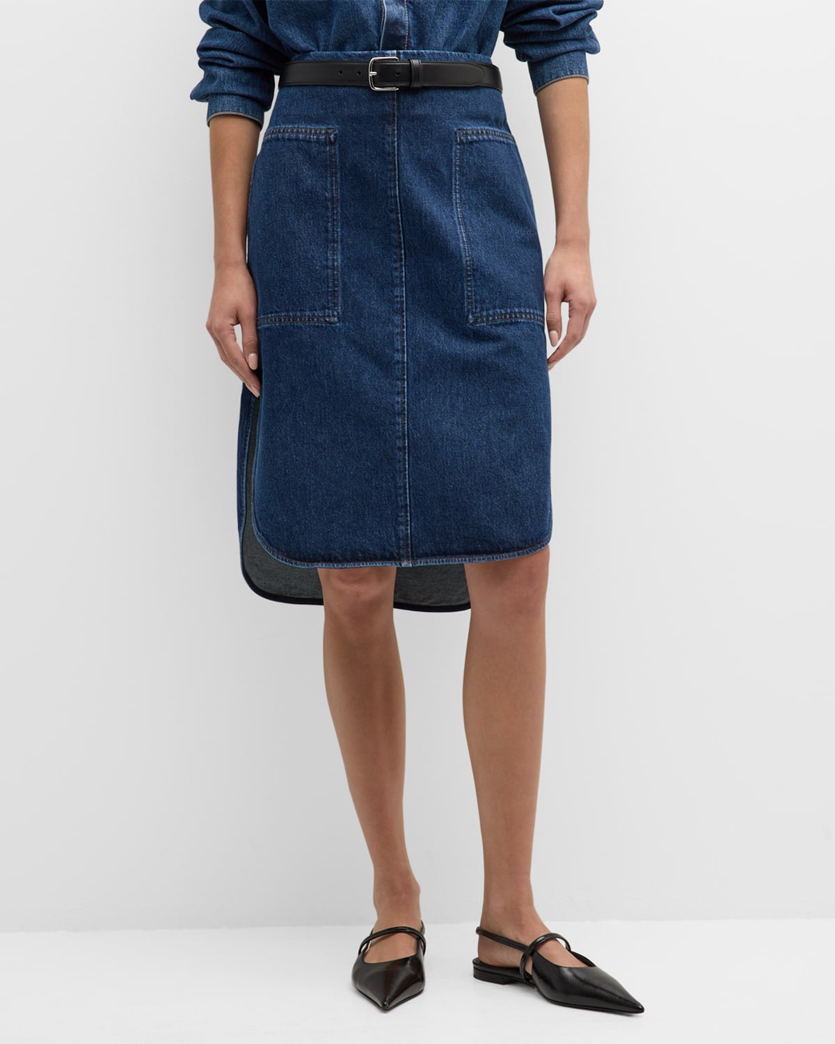 Versace Denim Mini Skirt Neiman Marcus