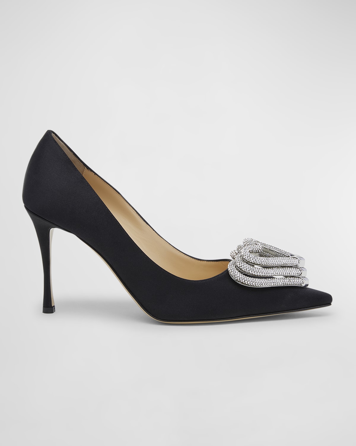 MACH & MACH Triple Heart Crystal Slingback Pumps | Neiman Marcus