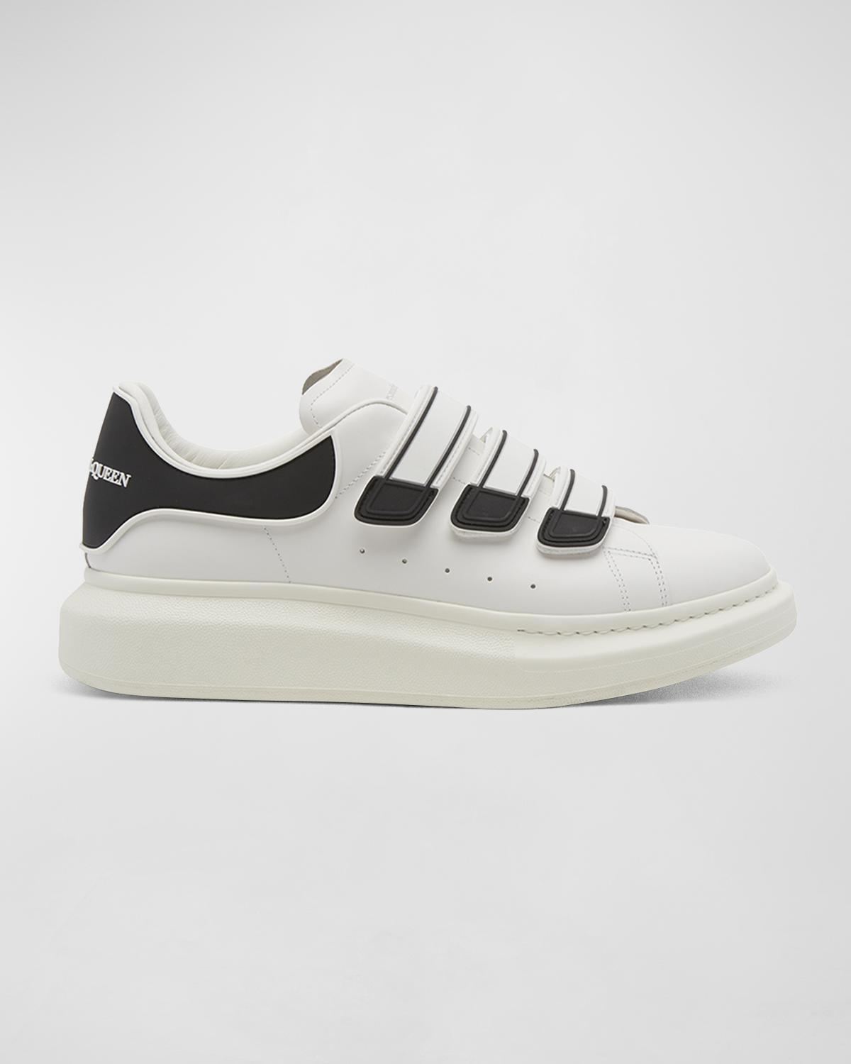 McQueen Men's Oversized Triple-Strap Leather Sneakers | Neiman Marcus