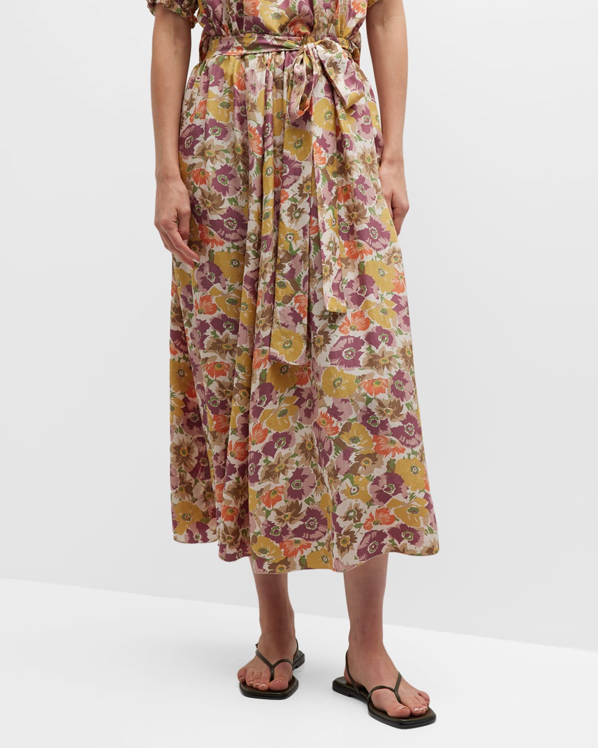 Veronica Beard Eleonora Floral Midi Skirt | Neiman Marcus