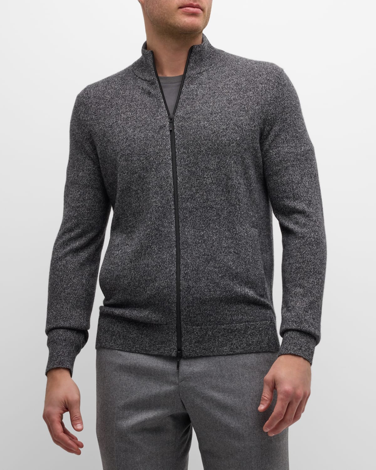 Neiman Marcus Men's CashmereSilk FullZip Sweater Neiman Marcus