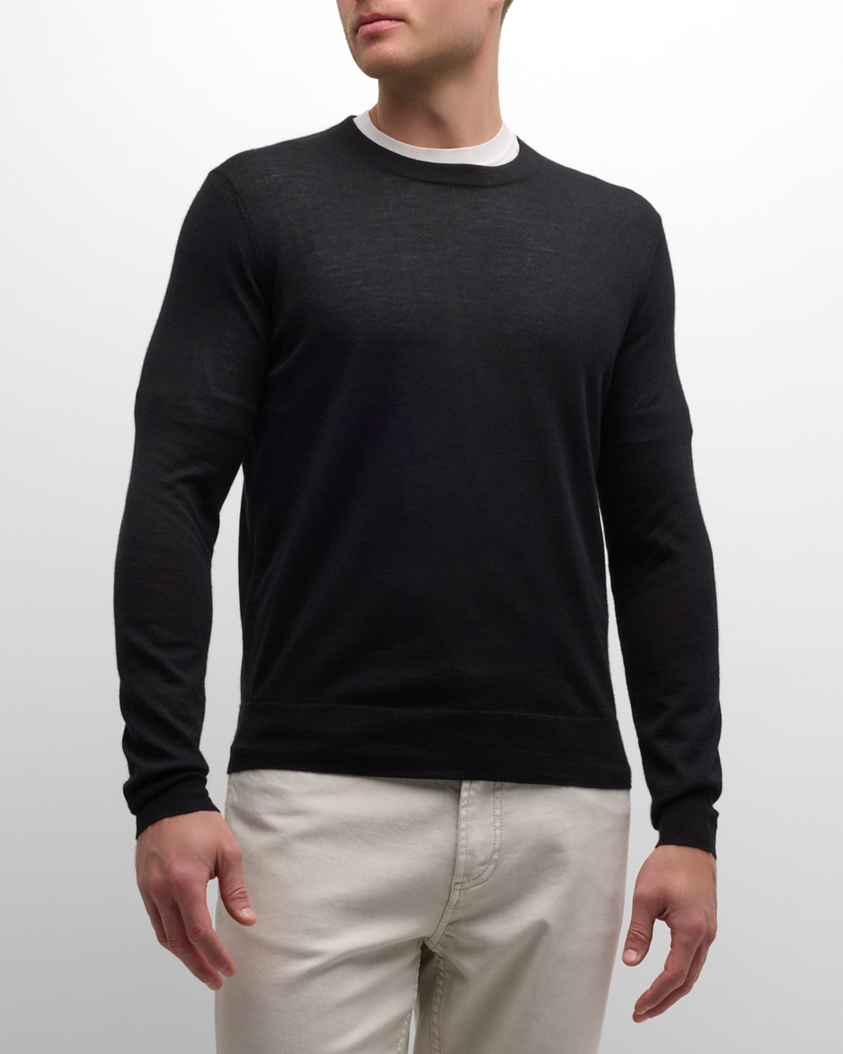 Neiman Marcus Men's CashmereSilk Mock Neck Sweater Neiman Marcus