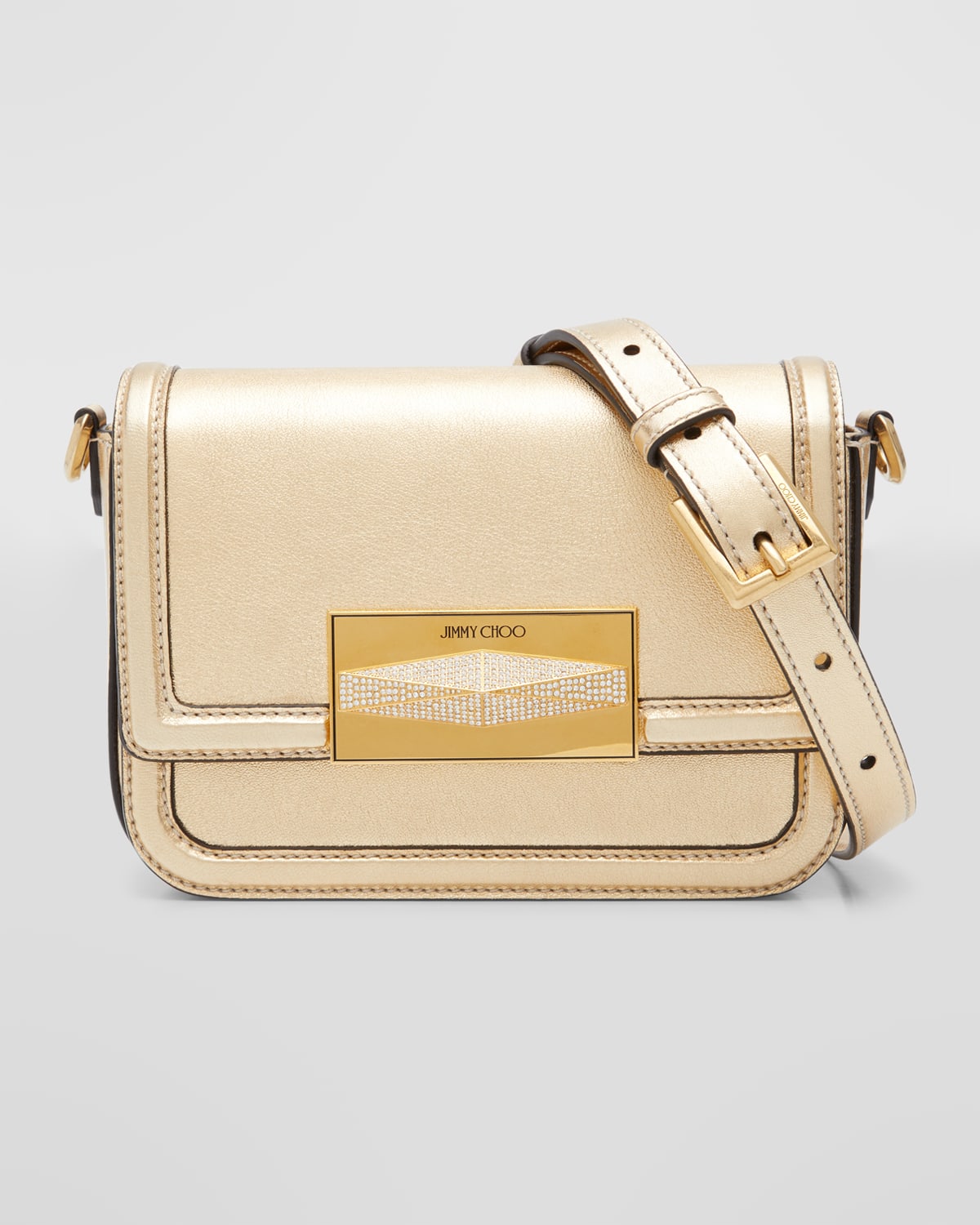 Jimmy Choo Diamond Flap Leather Crossbody Bag | Neiman Marcus