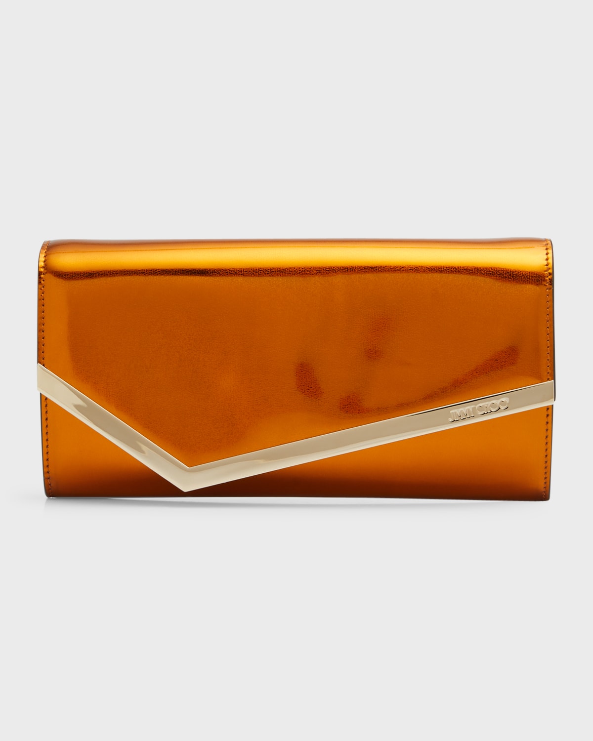 Jimmy Choo Emmie Metallic Leather Clutch Bag Neiman Marcus