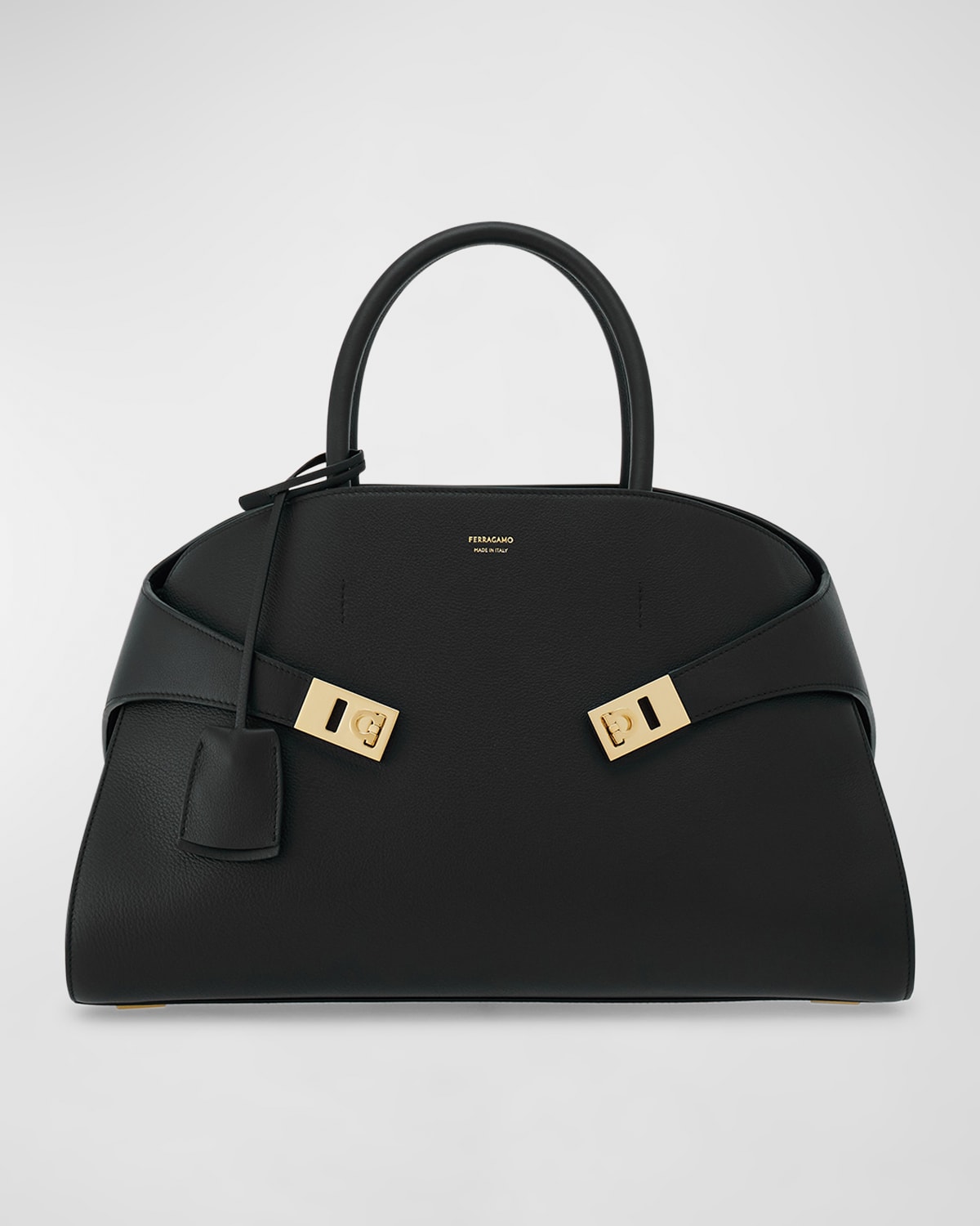 Ferragamo Hug Gancini Small Leather Top-Handle Bag | Neiman Marcus