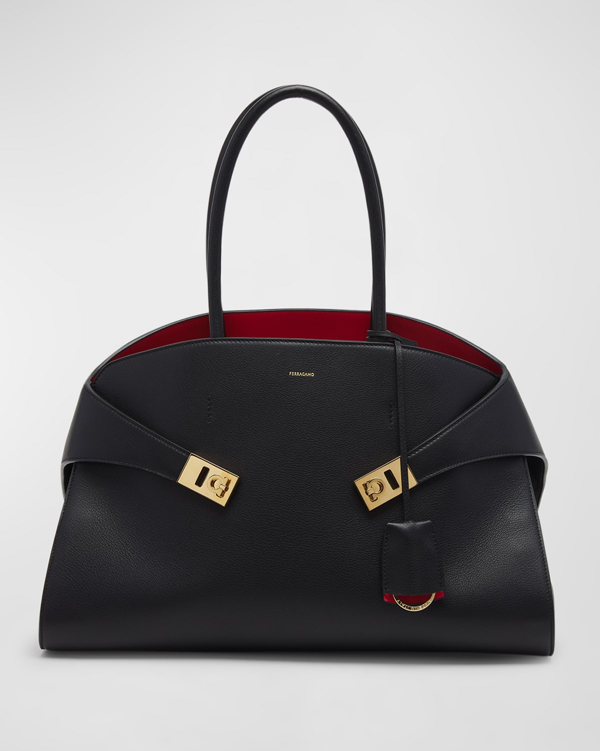 Saint Laurent Le Fermoir Small Leather Top-Handle Bag | Neiman Marcus