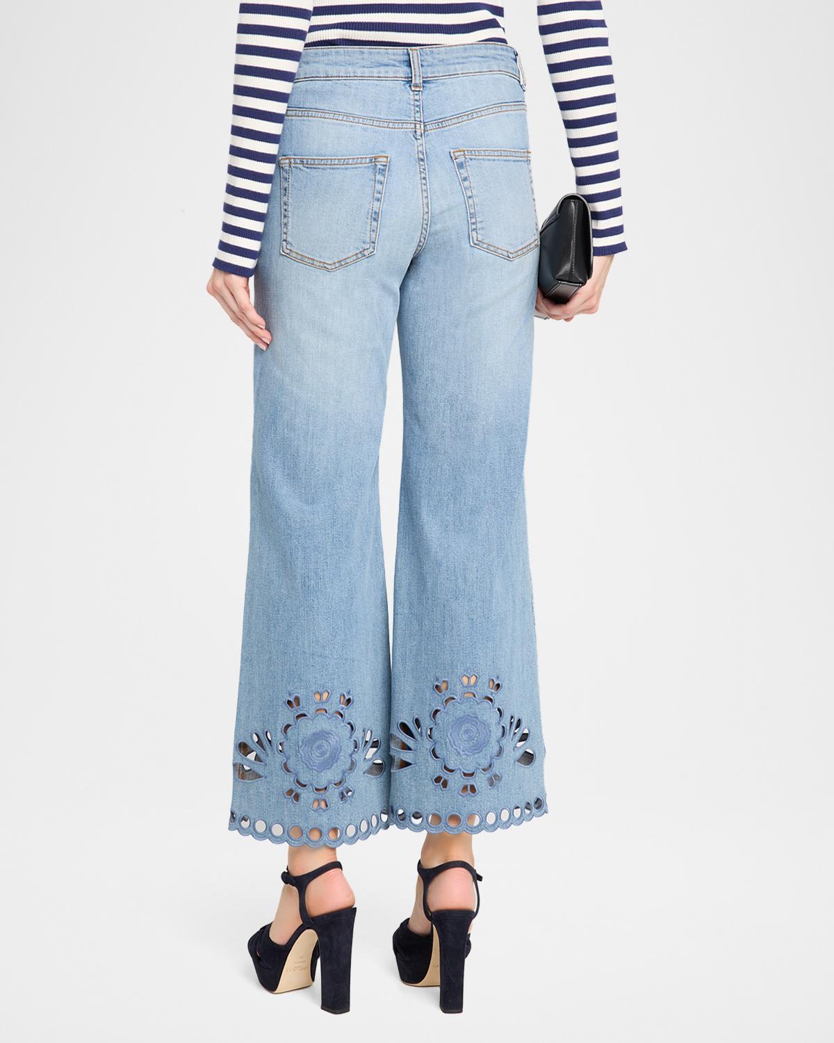 Wide-Leg Cutout Denim Pants - thumbnail 3