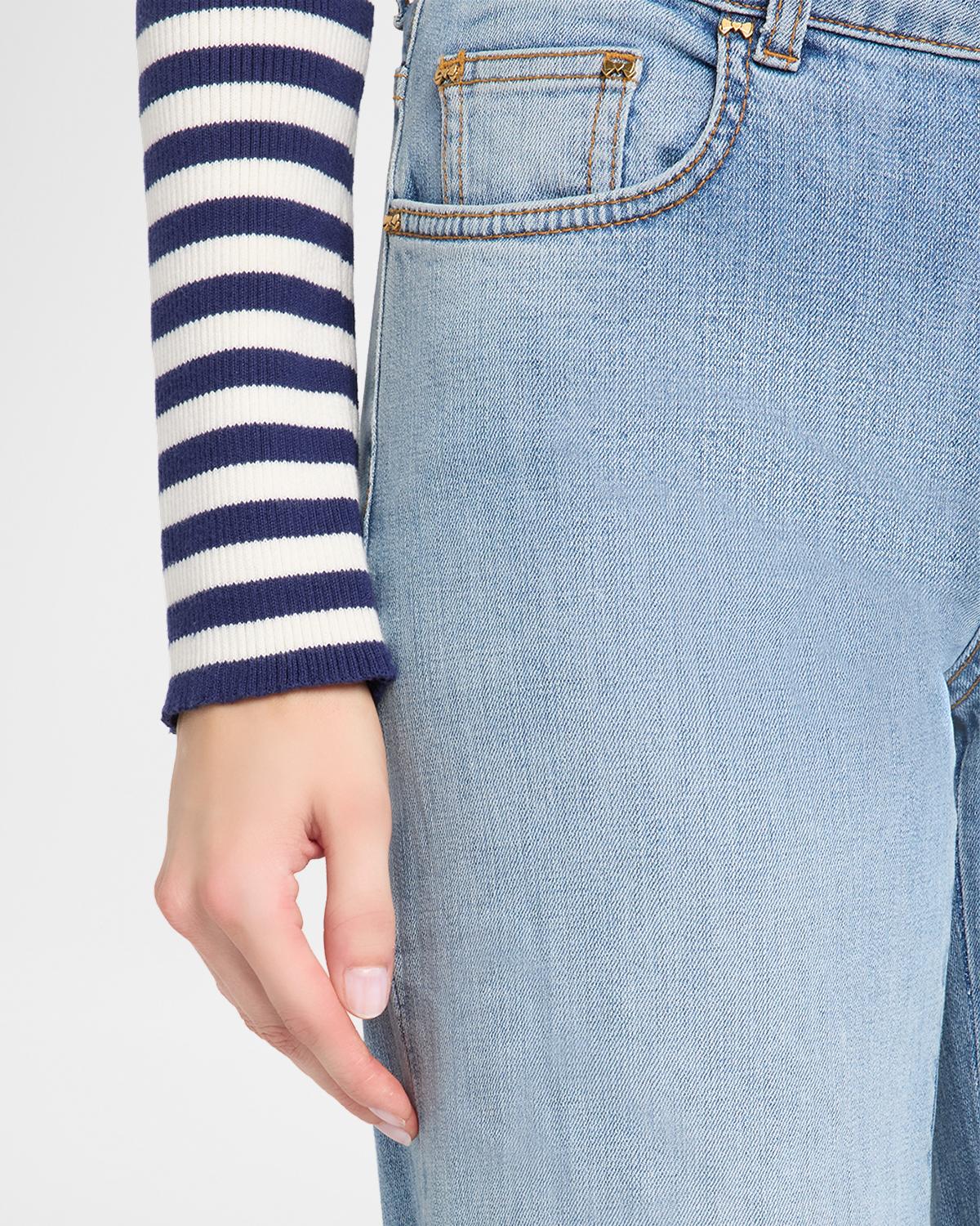Wide-Leg Cutout Denim Pants - thumbnail 5
