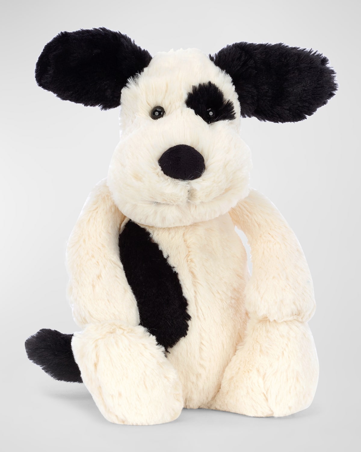 Jellycat Medium Bashful Puppy Stuffed Animal, Black/White Neiman Marcus