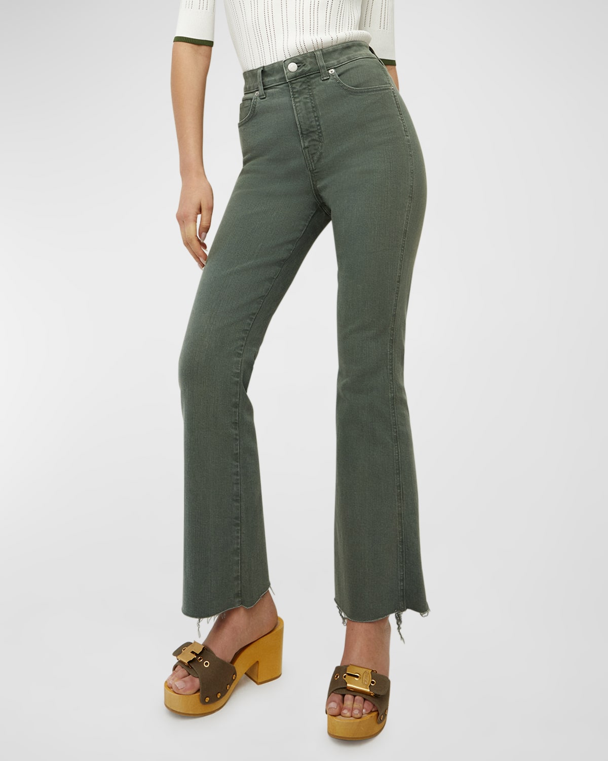 Veronica Beard Jeans Carson High Rise Ankle Flared Jeans | Neiman Marcus