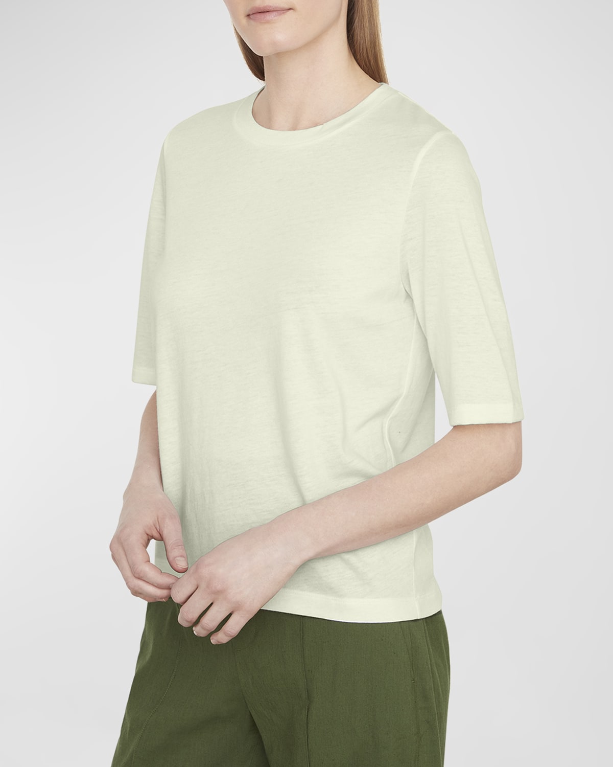 Vince ElbowSleeve Crewneck TShirt Neiman Marcus