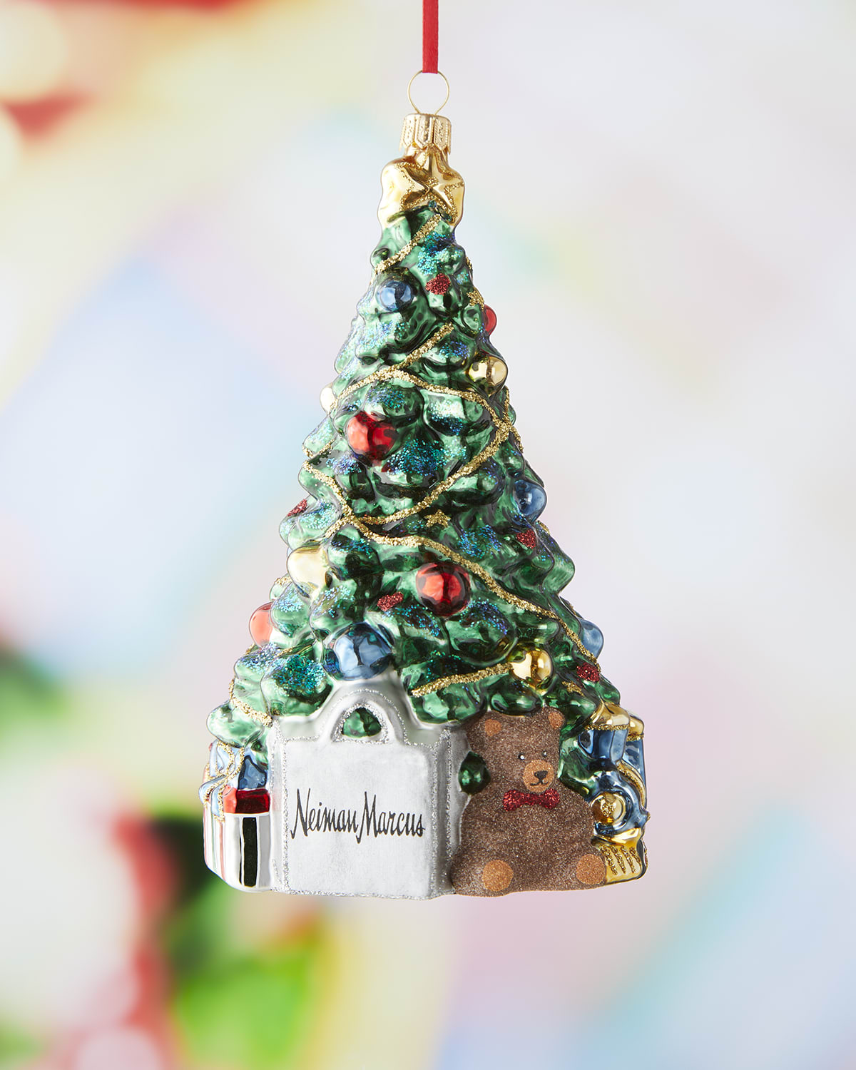 Neiman Marcus Santa by the Christmas Tree Ornament Neiman Marcus