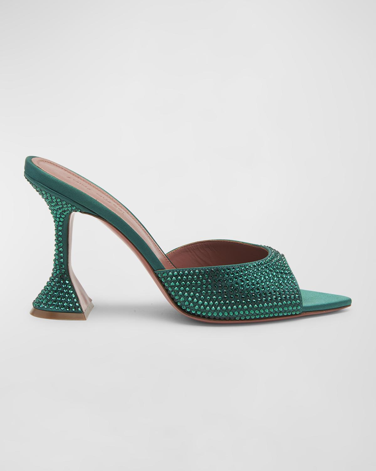 Amina Muaddi Lupita Denim Mule Sandals | Neiman Marcus