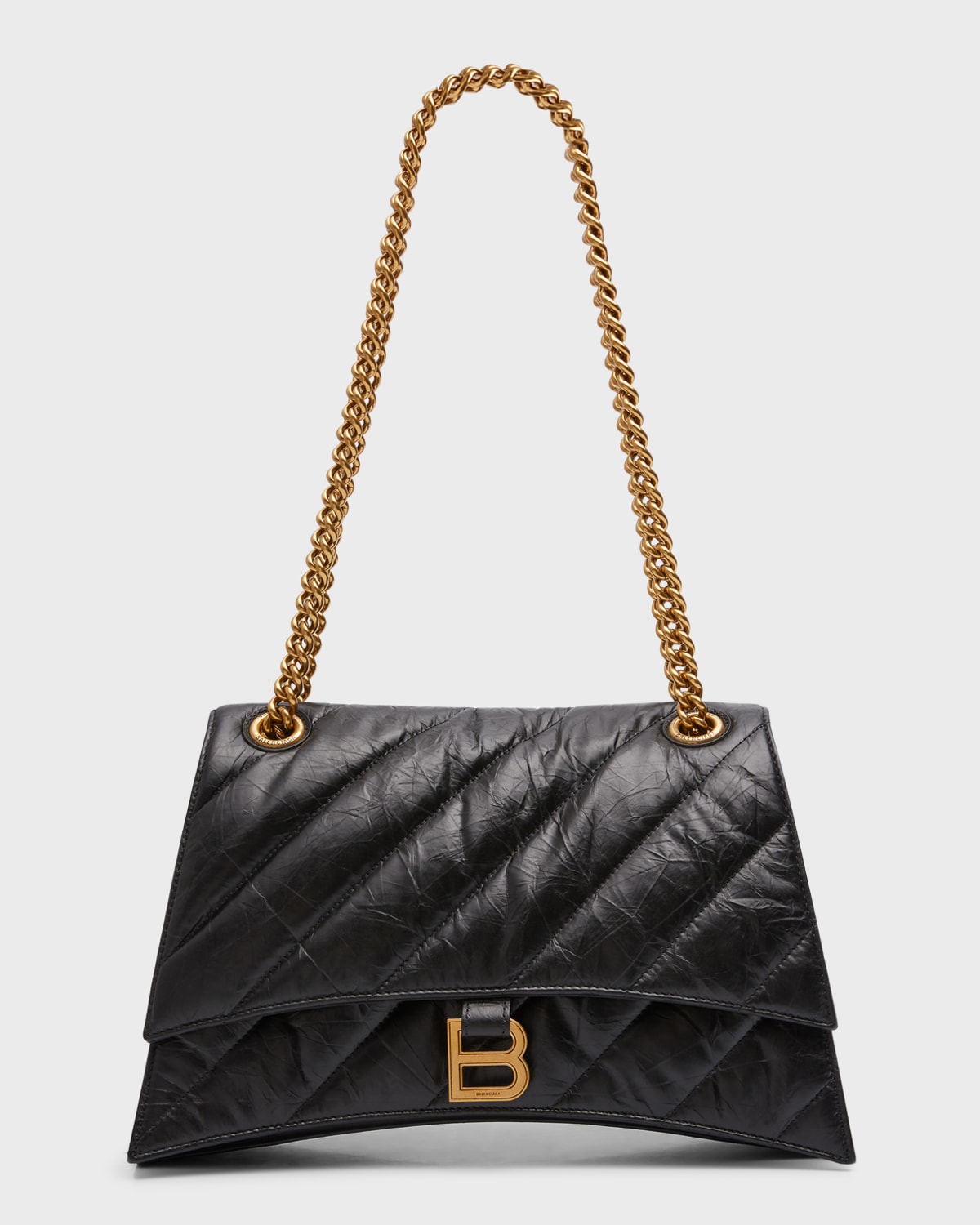 Balenciaga Crush Medium Chain Bag Quilted In Denim Neiman Marcus