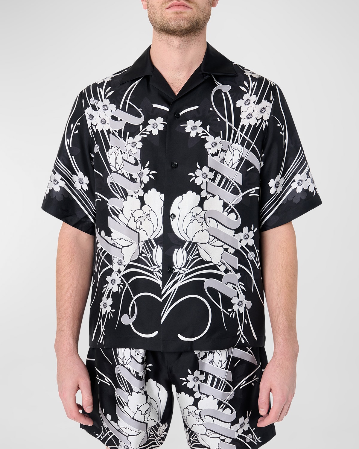 Amiri Men's Eden Rock Silk Bowling Shirt | Neiman Marcus