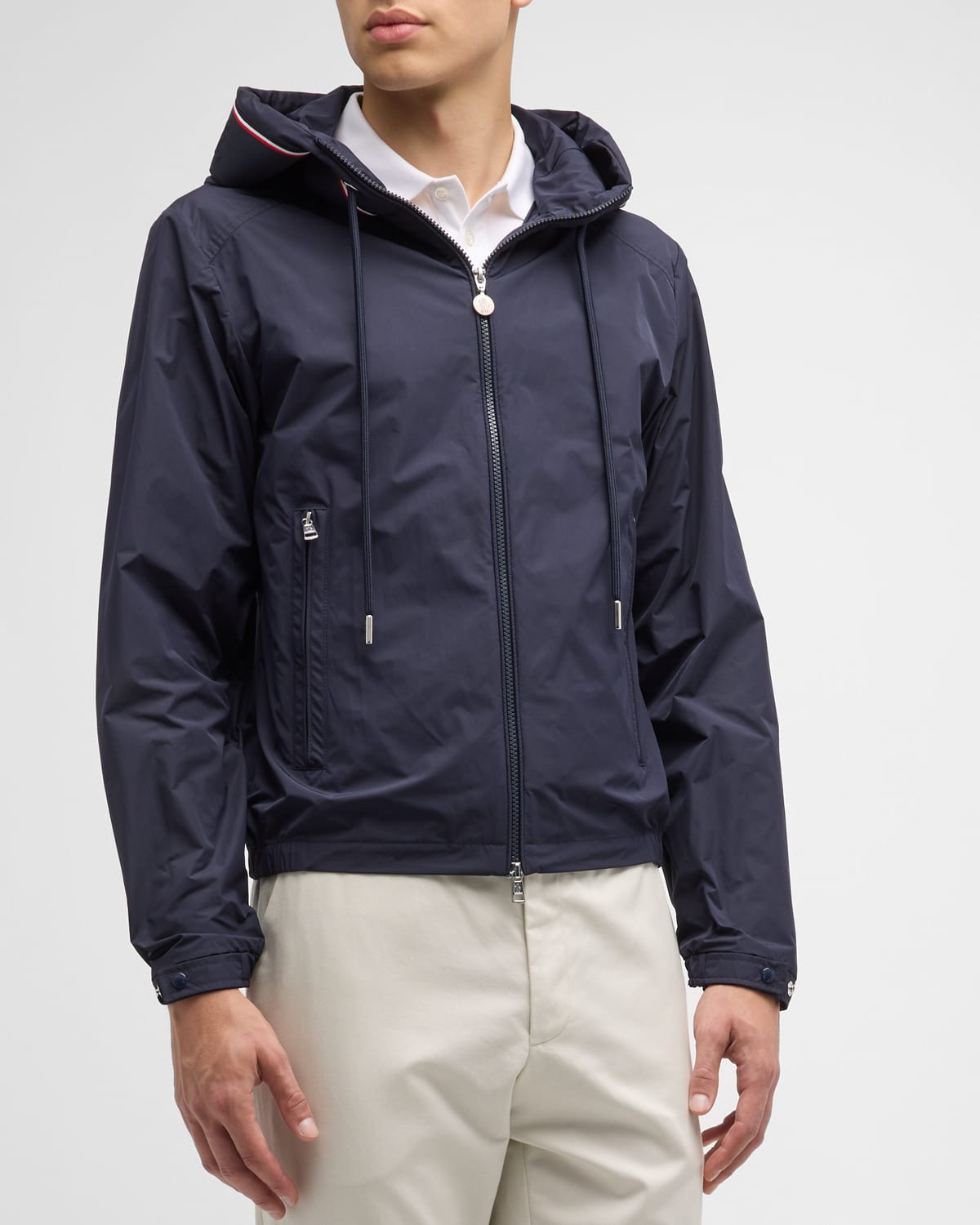 Moncler Men's Oise Monogram Paneled Nylon Jacket