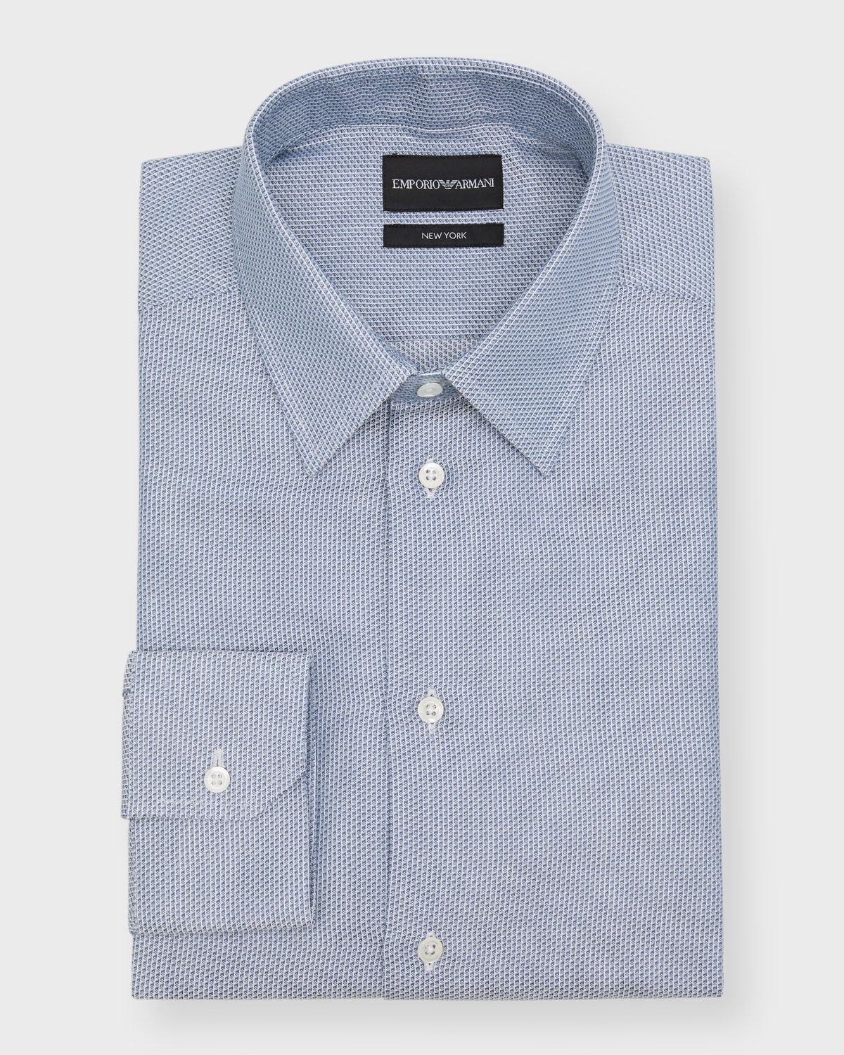 Emporio Armani Men's Micro-Print Cotton Dress Shirt | Neiman Marcus