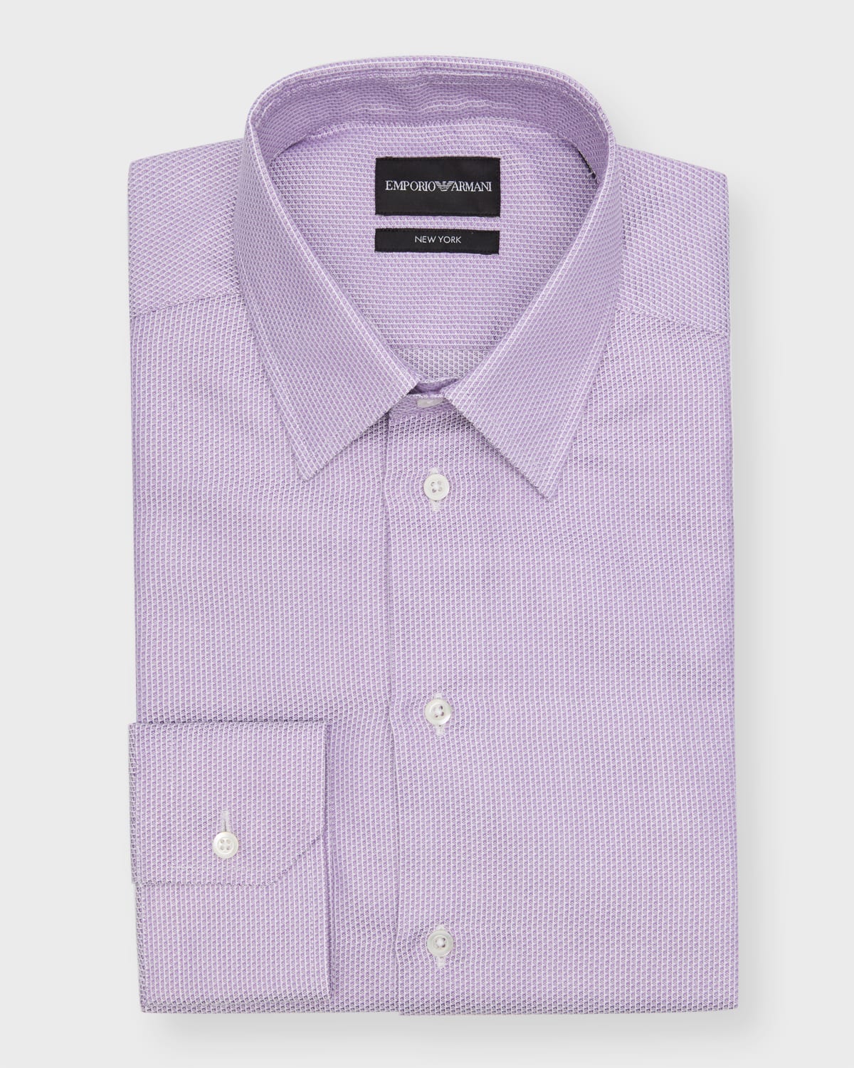 Emporio Armani Men's Textured Cotton Dress Shirt | Neiman Marcus