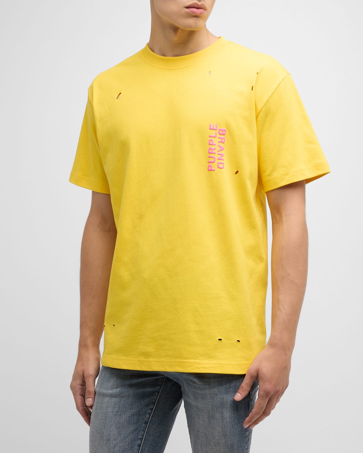 PURPLE Men's Heavy Jersey Logo T-Shirt | Neiman Marcus