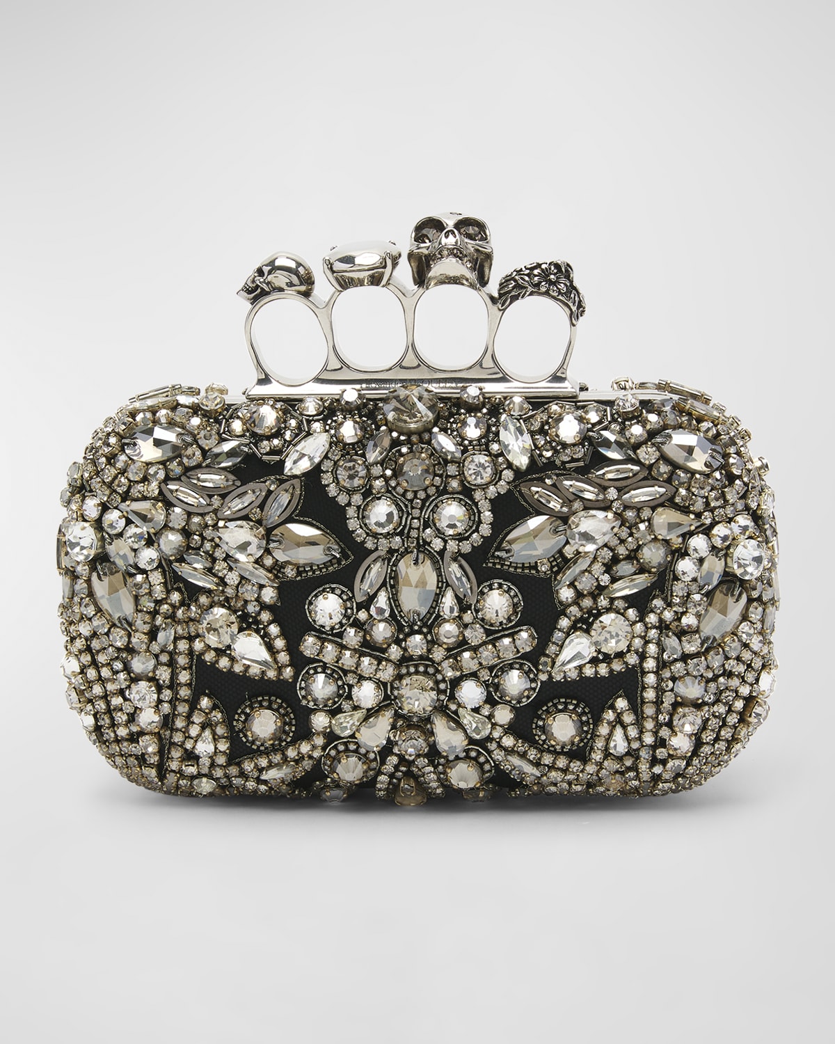 Alexander McQueen Skull Jewel Crystal Clutch Bag with Strap | Neiman Marcus
