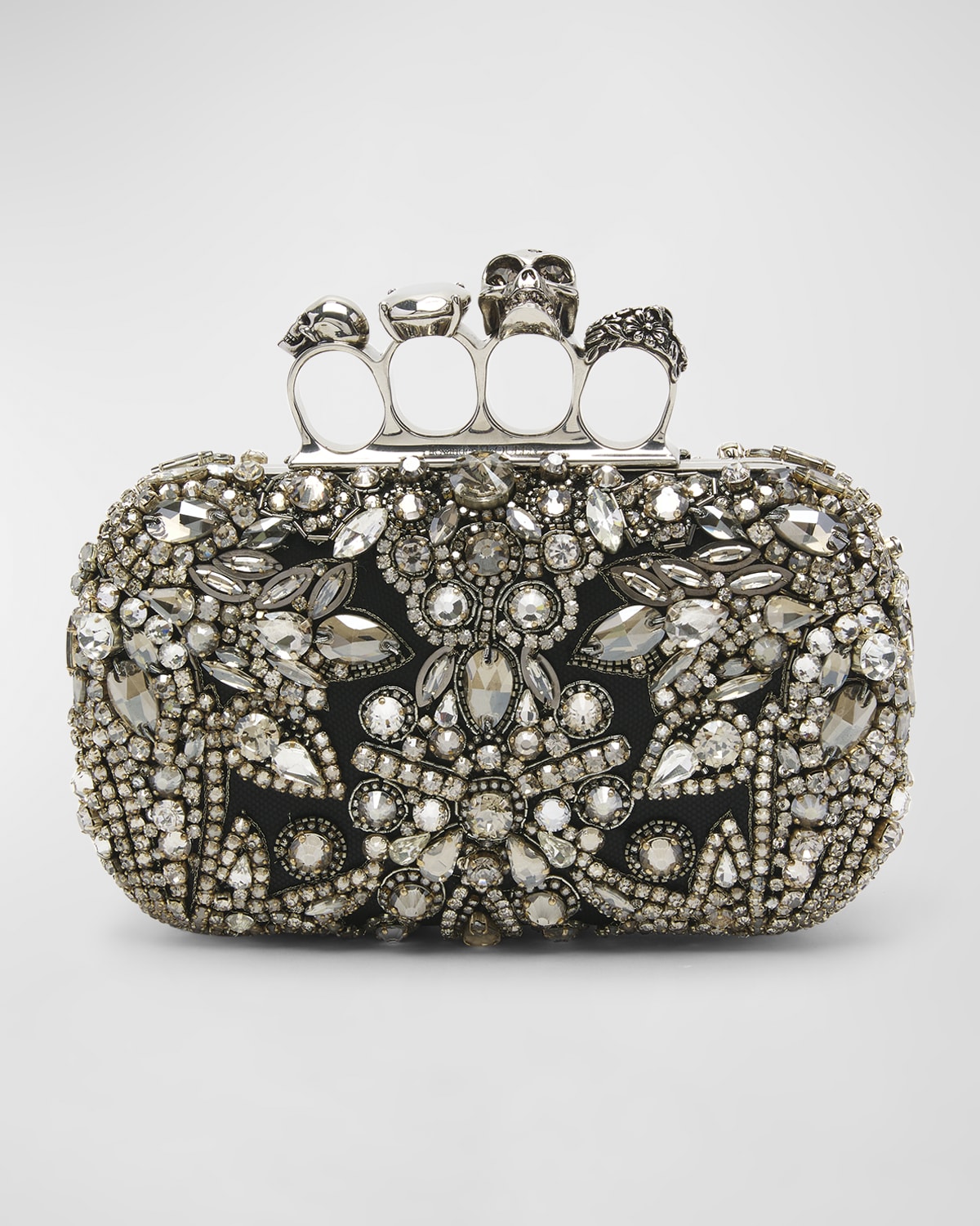 Alexander McQueen Skull Jewel Crystal Clutch Bag with Strap Neiman Marcus