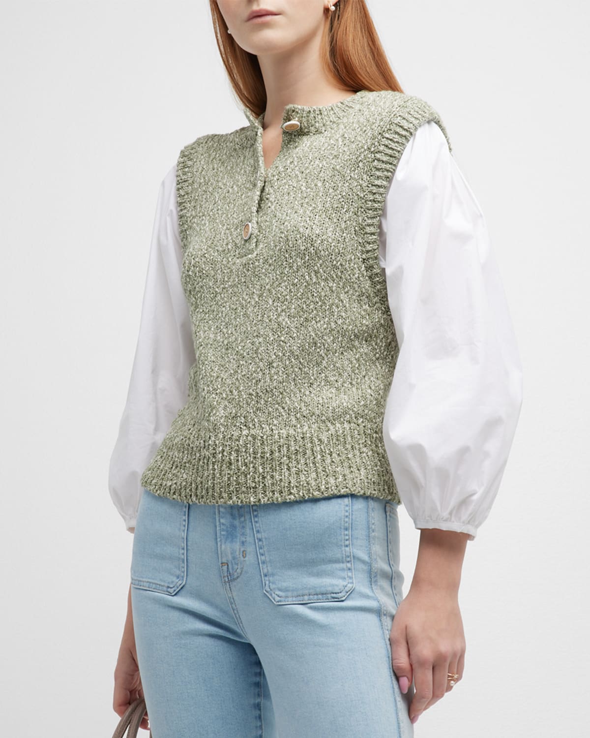 Veronica Beard Esphera Mixed Media Tank | Neiman Marcus