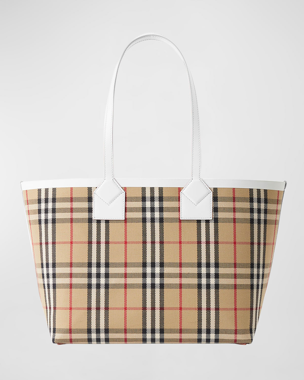 Burberry Heritage Large Check Canvas Tote Bag Neiman Marcus