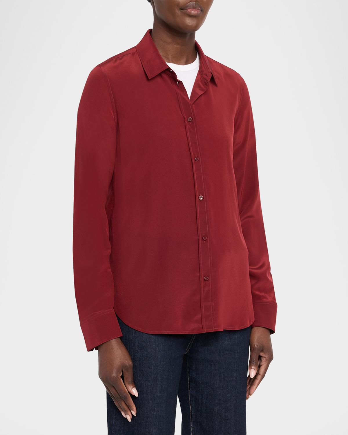 Gaia Silk Button-Front Shirt - thumbnail 4