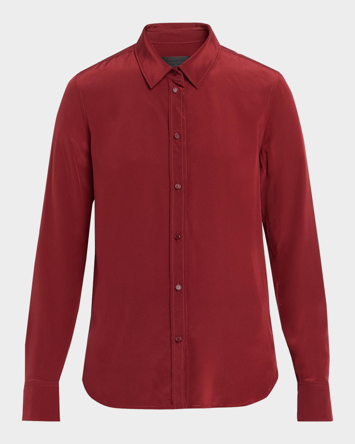 Gaia Silk Button-Front Shirt