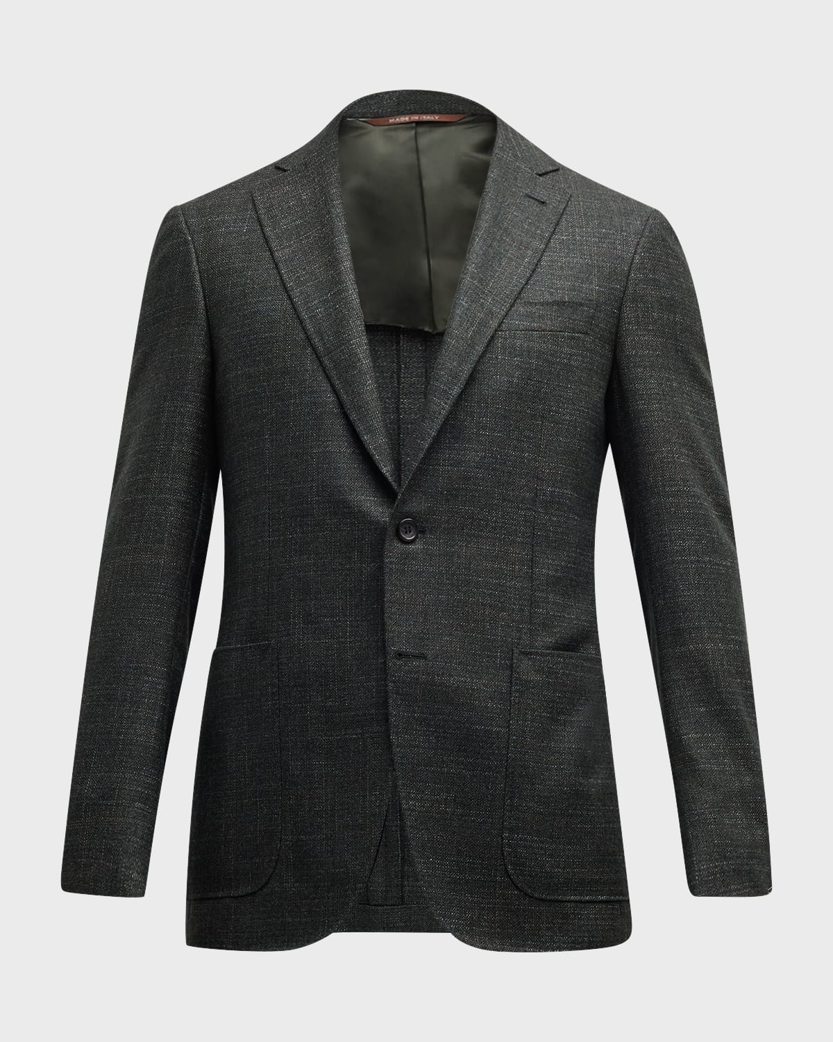 Brioni Men's Textured 170s WoolSilk Blazer Neiman Marcus