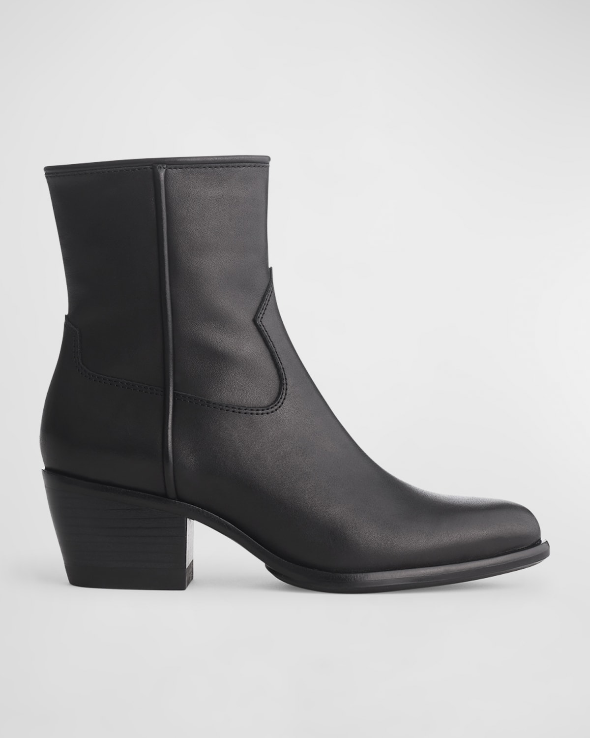 Rag & Bone Mustang Leather Mid-Heel Ankle Boots | Neiman Marcus