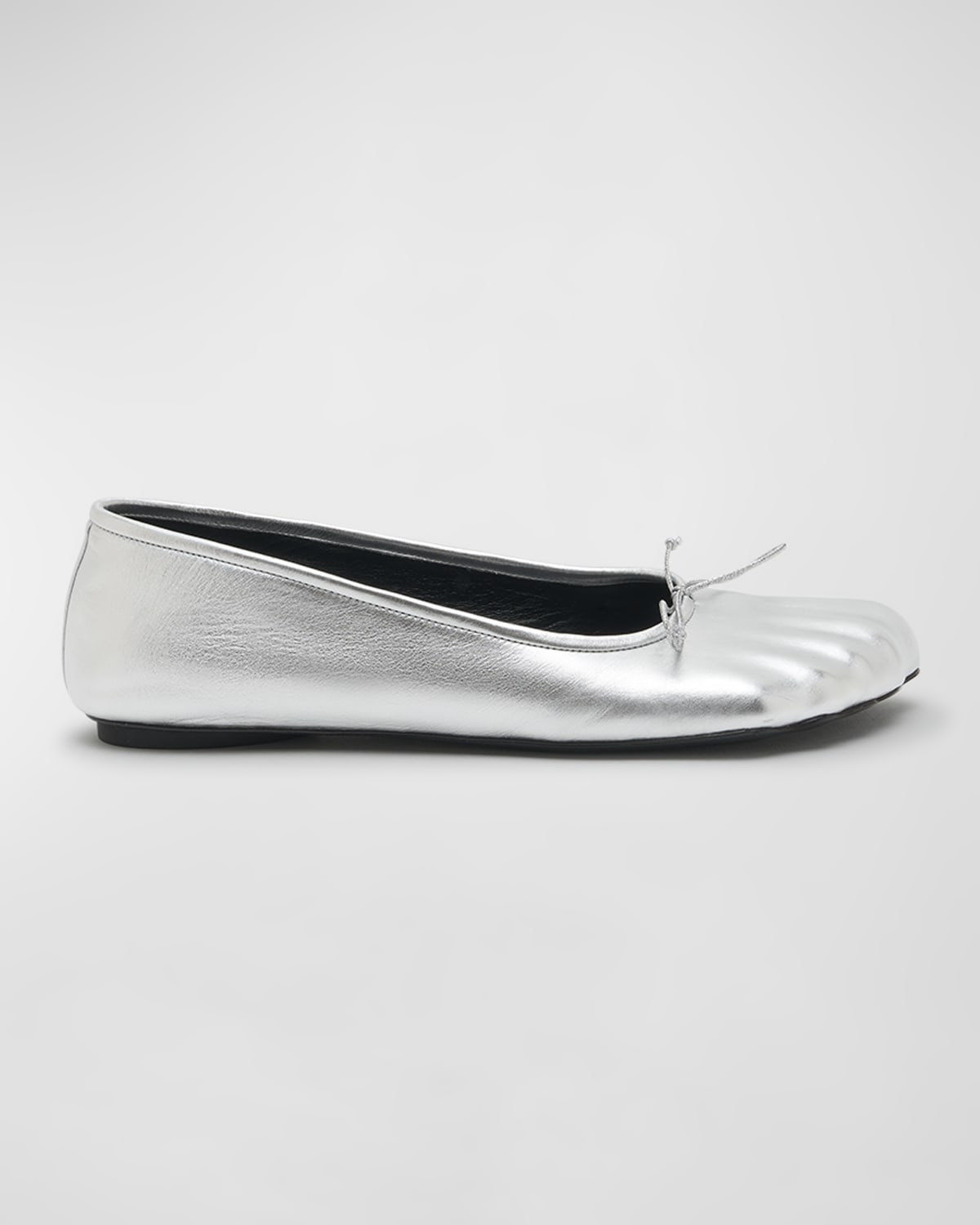 Bernardo Gwynn Leather Bow Ballerina Flats | Neiman Marcus