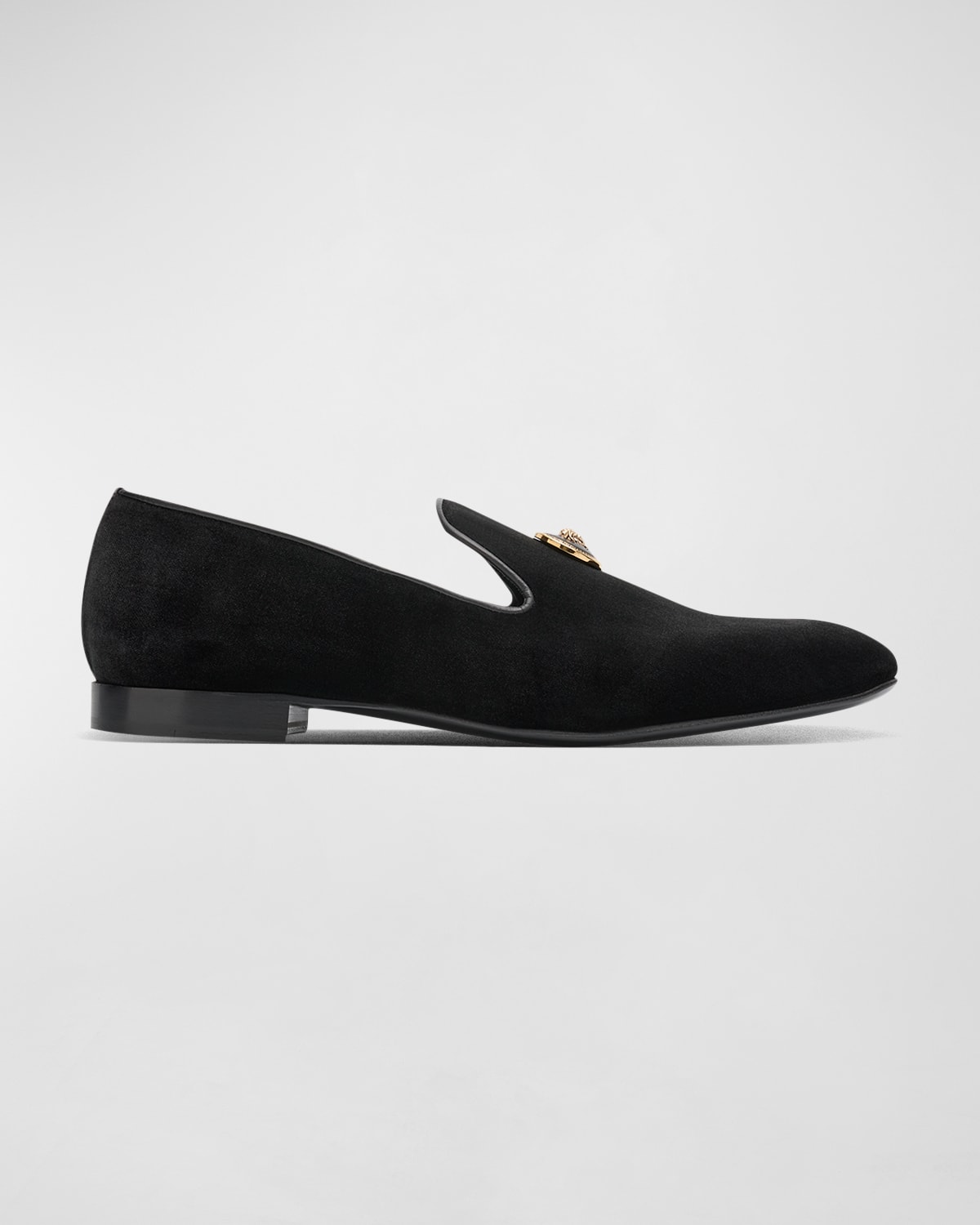 Versace Men's Croc-Effect Leather Smoking Slippers | Neiman Marcus