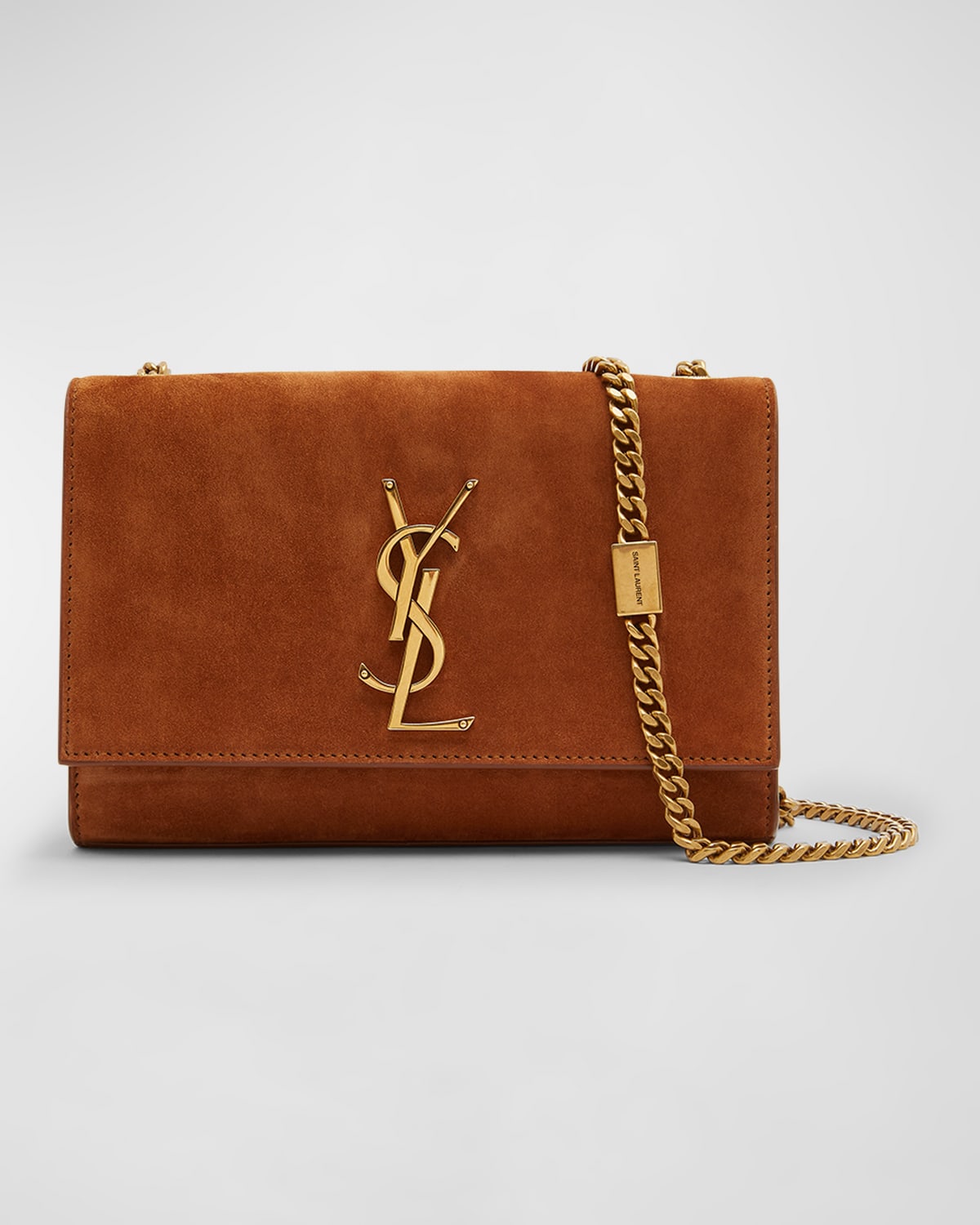 Saint Laurent Kate Small YSL Monogram Grain de Poudre Crossbody Bag on