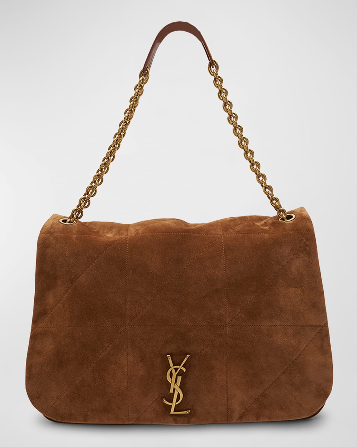 Saint Laurent Calypso YSL Suede Chain Shoulder Bag | Neiman Marcus