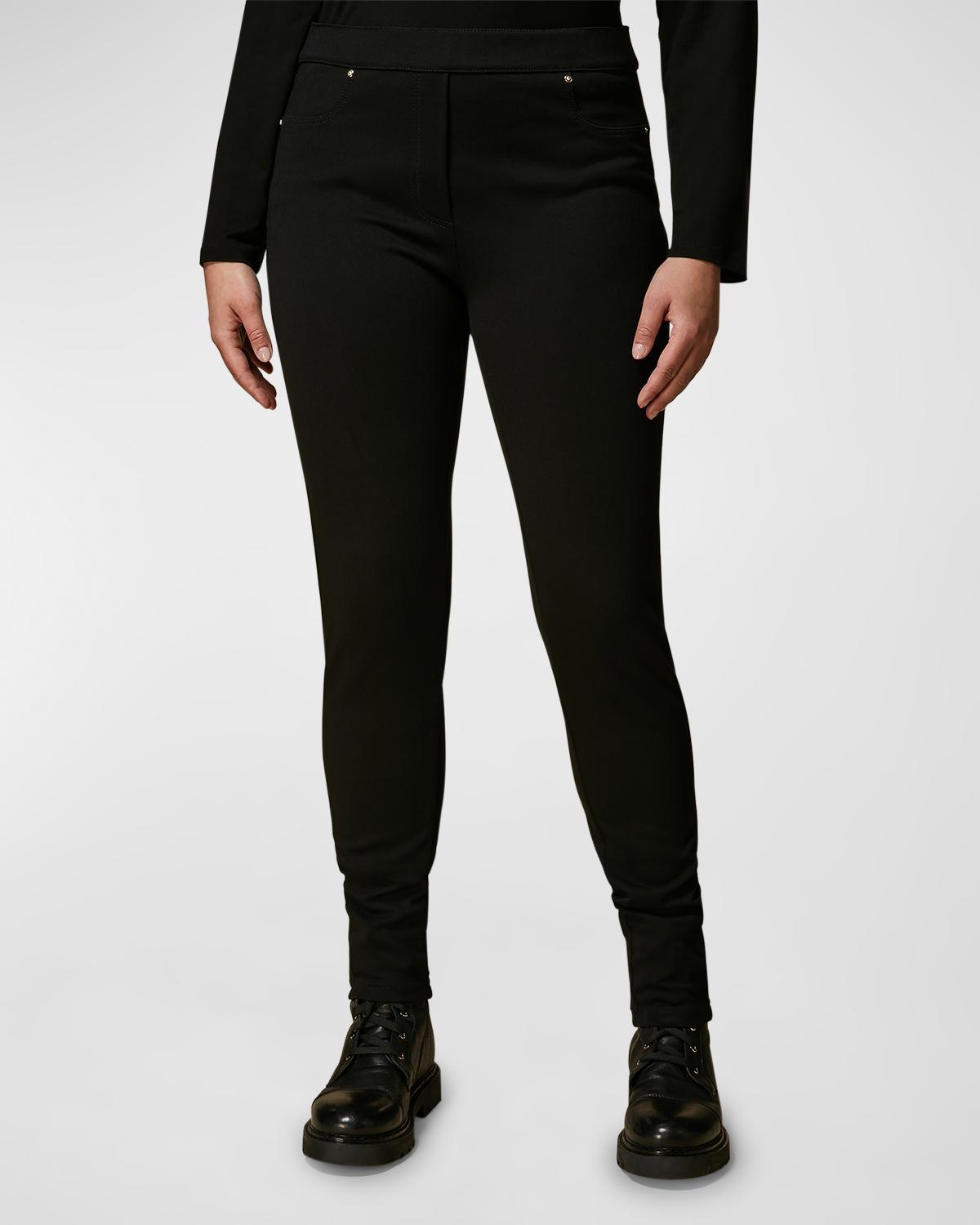 Brunello Cucinelli High-Rise Monili-Trim Straight-Leg Pants | Neiman Marcus