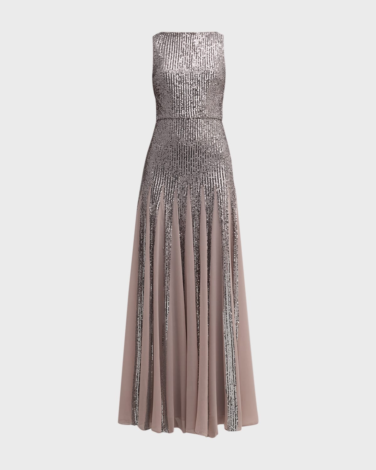 Badgley Mischka Collection Strapless Sequin Rosette Gown Neiman Marcus
