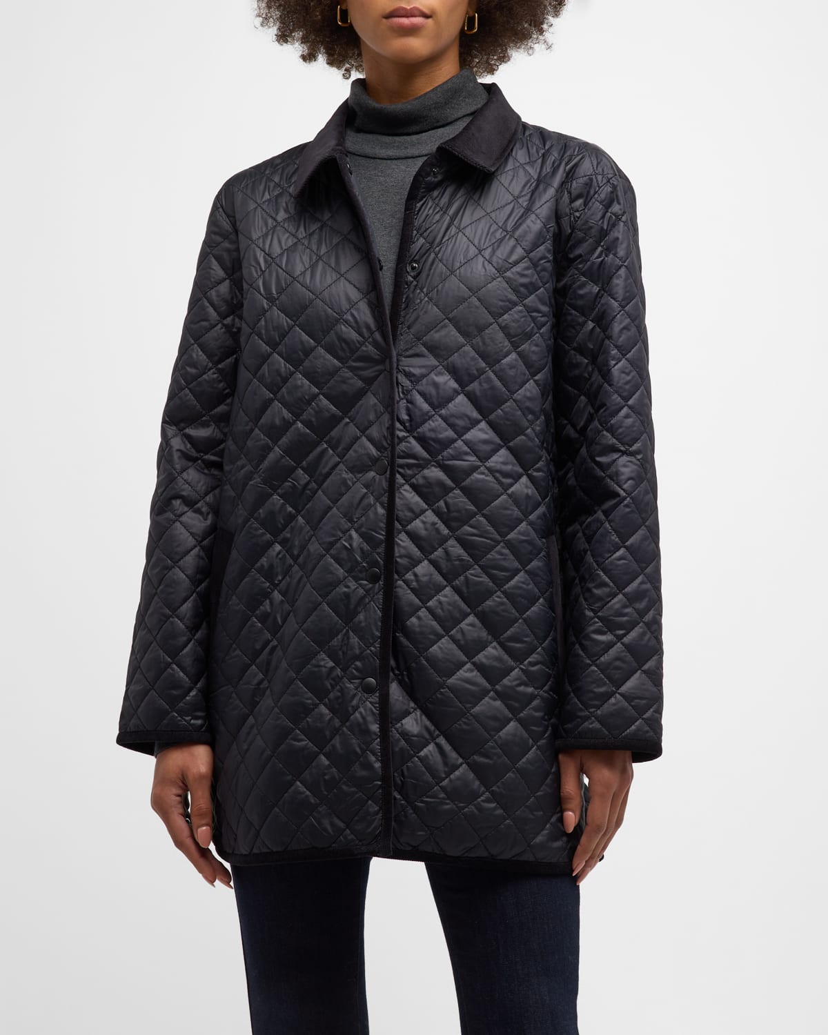 Eileen Fisher Petite Snap-Front Alpaca Jacquard Coat | Neiman Marcus