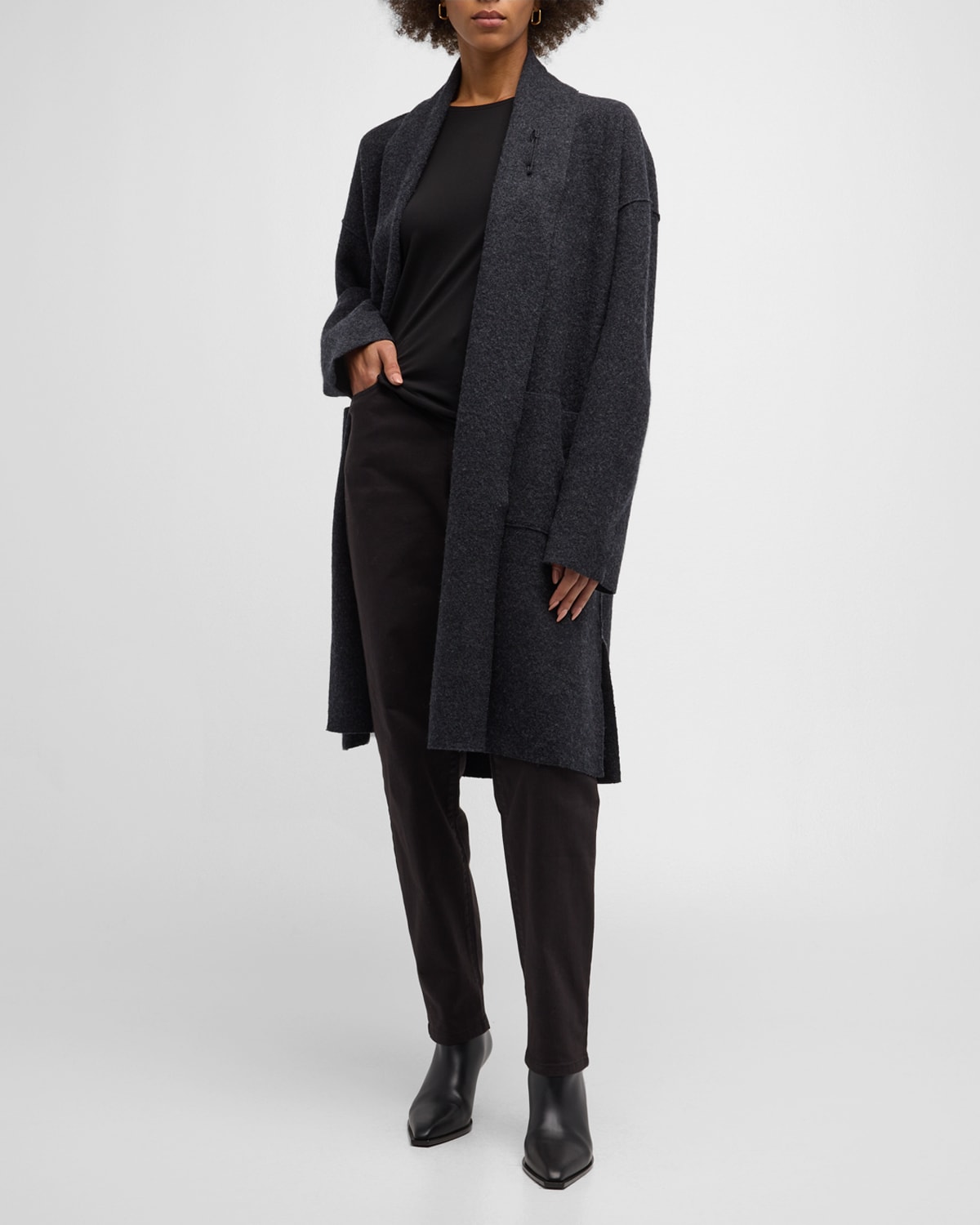 Eileen Fisher Missy Alpaca Luxe Shawl-Collar Coat | Neiman Marcus