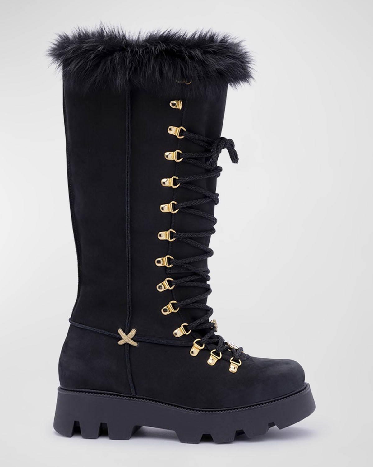 Montelliana 1965 Shearling-Lined Leather Hiking Boots | Neiman Marcus