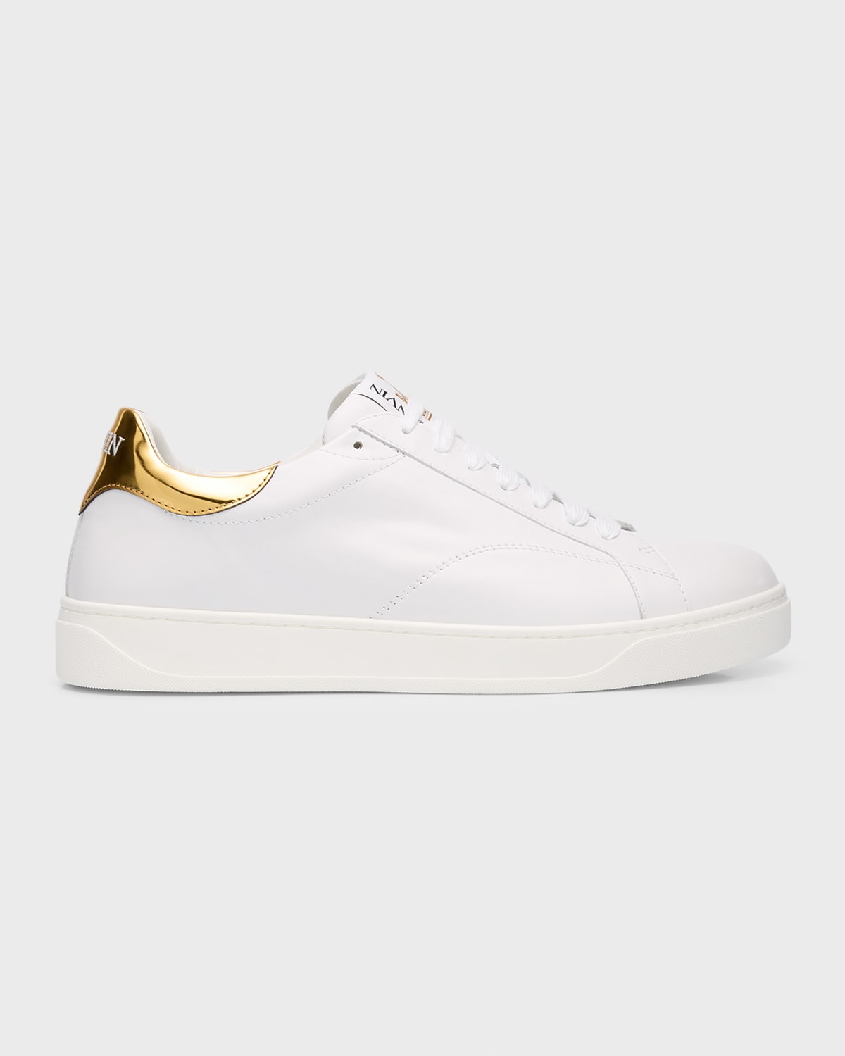 Lanvin Men's Vulcanized Logo Canvas Low-Top Sneakers | Neiman Marcus