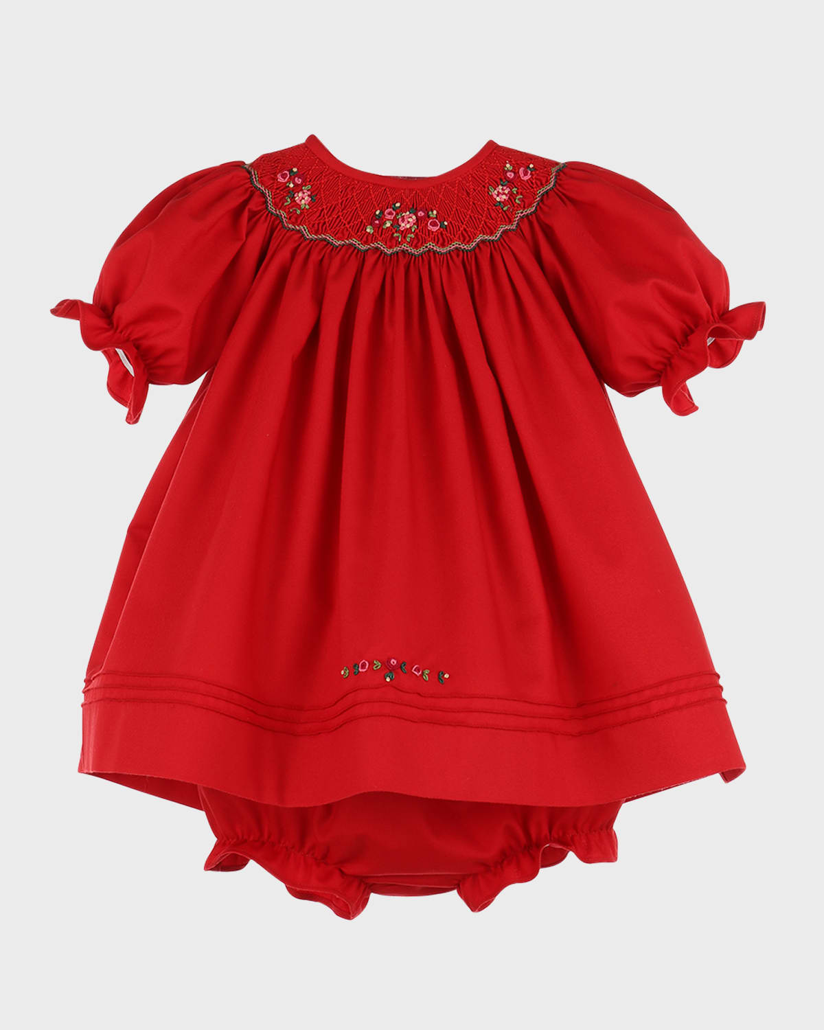 Luli & Me Girl's Holly Berry Smocked Bishop Dress, Size 4T-3 | Neiman ...