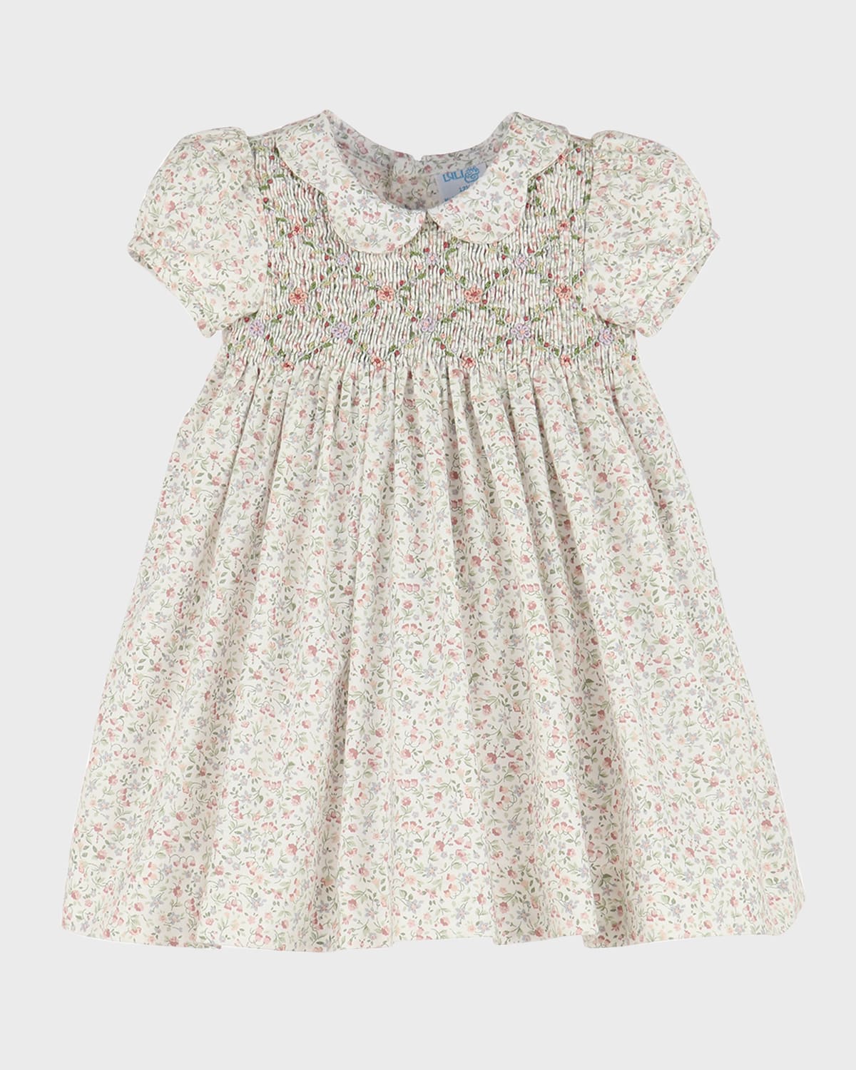 Luli & Me Girl's Floral Smocked Belted Dress, Size 4T-3 | Neiman Marcus