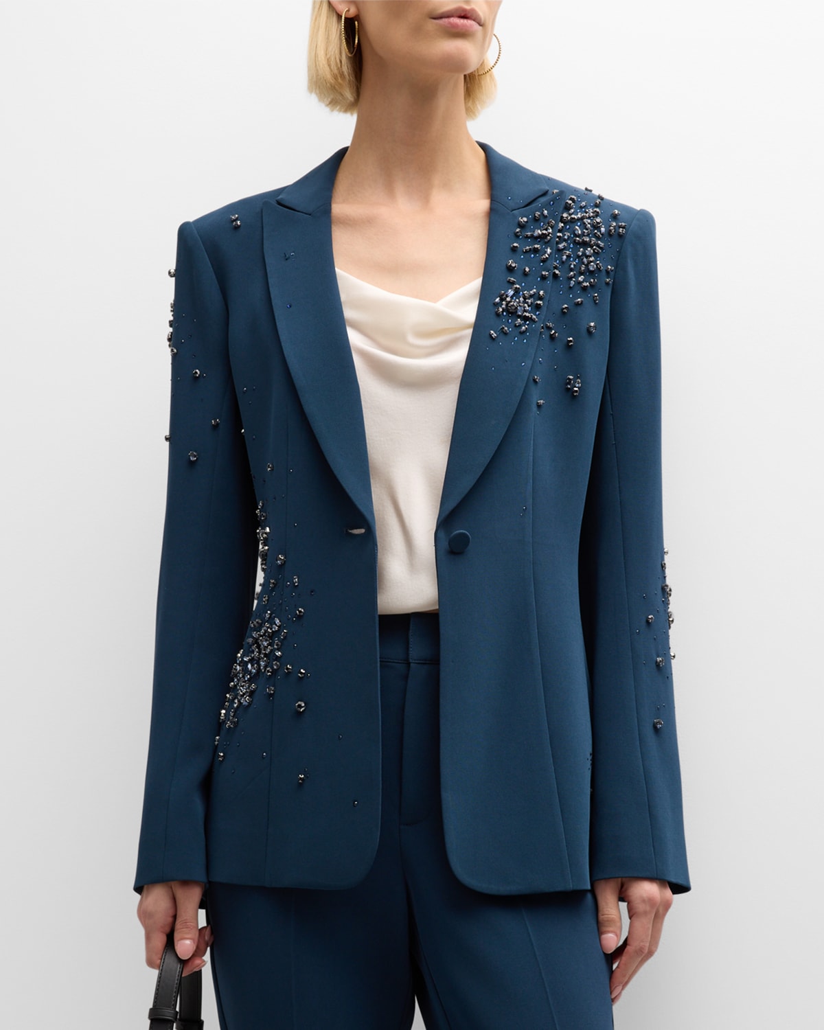 Cinq a Sept Cheyenne Embellished Sequin & Feather Crepe Blazer | Neiman ...