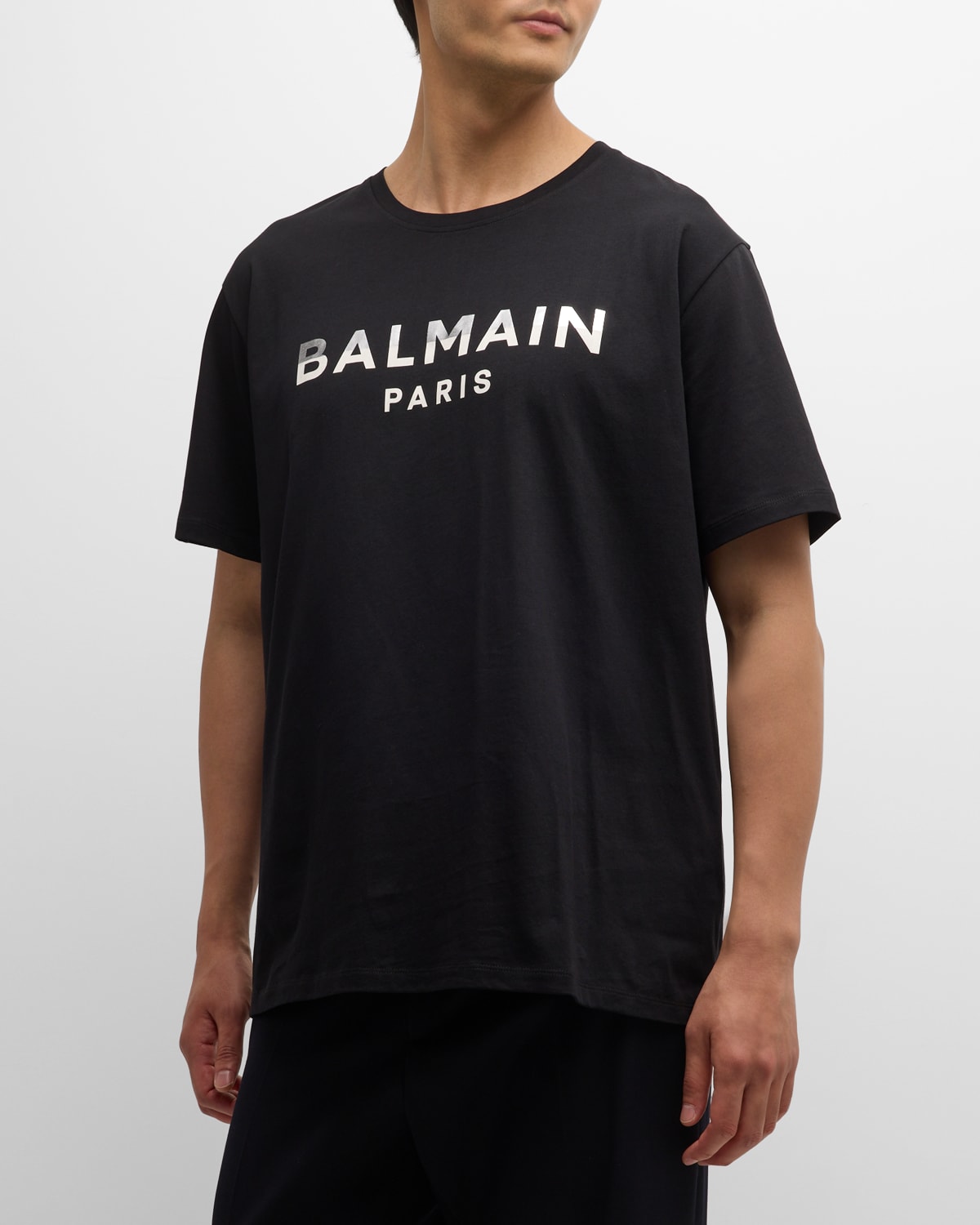 Balmain Men's Logo Crew T-Shirt | Neiman Marcus