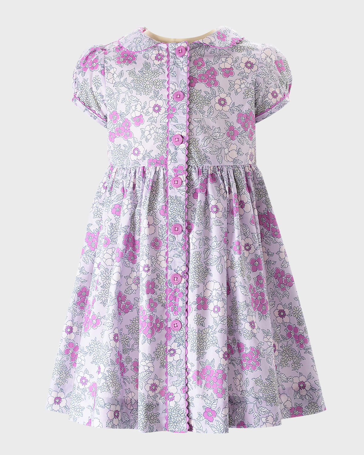 Rachel Riley Girl's Collared Floral-Print Dress, Size 3T-10 | Neiman Marcus